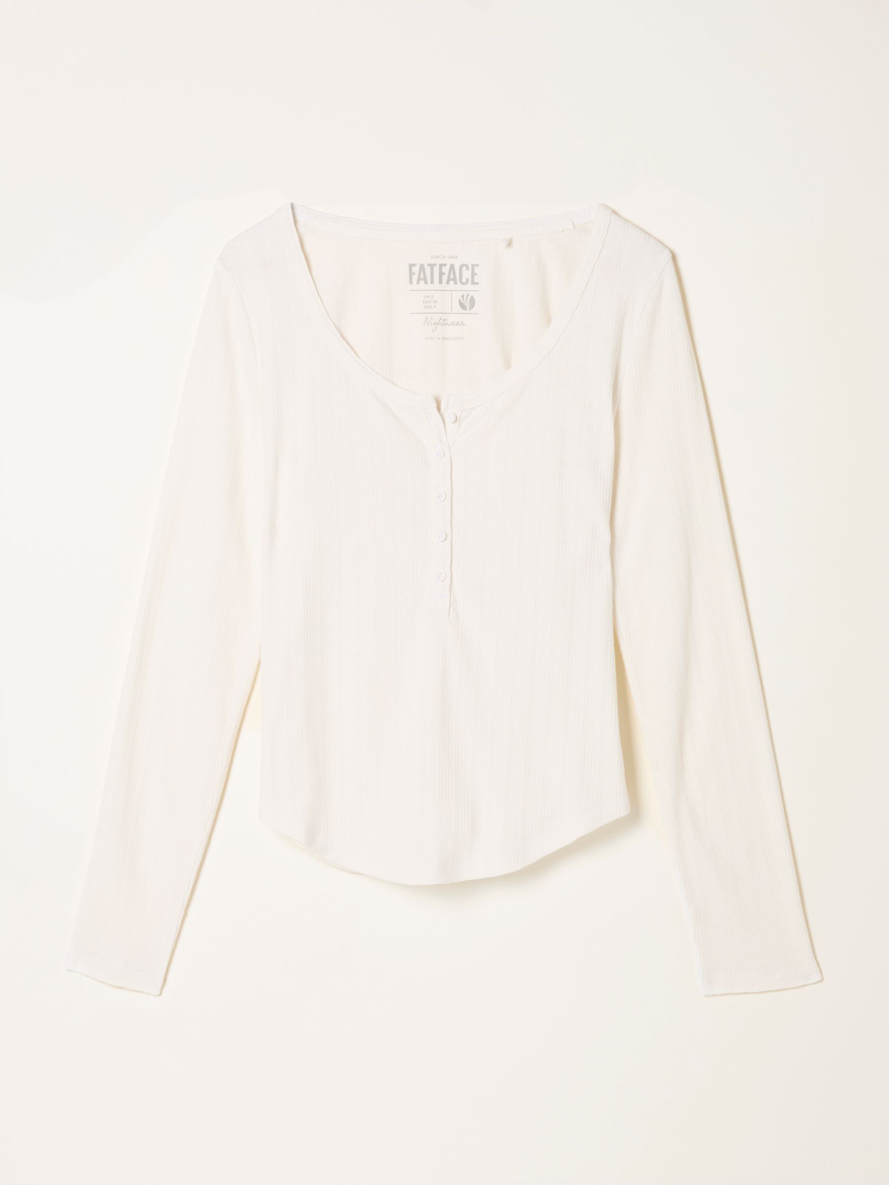 Hattie White Henley Pyjama Top - Image 5 of 5 Hattie White Henley Pyjama Top - Image 5 of 5