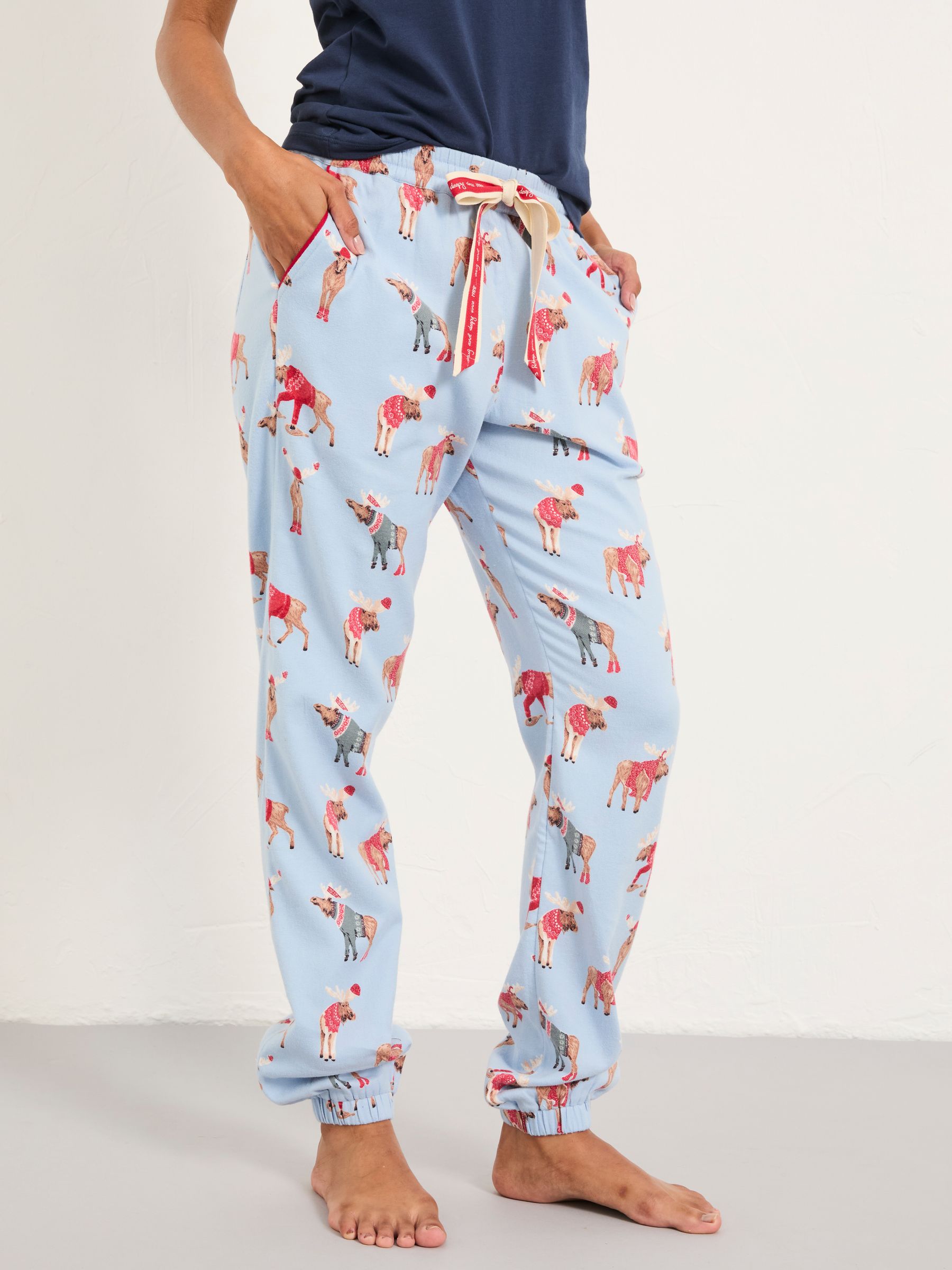 Cora Blue Shelter Moose Pyjama Bottoms - Image 1 of 6