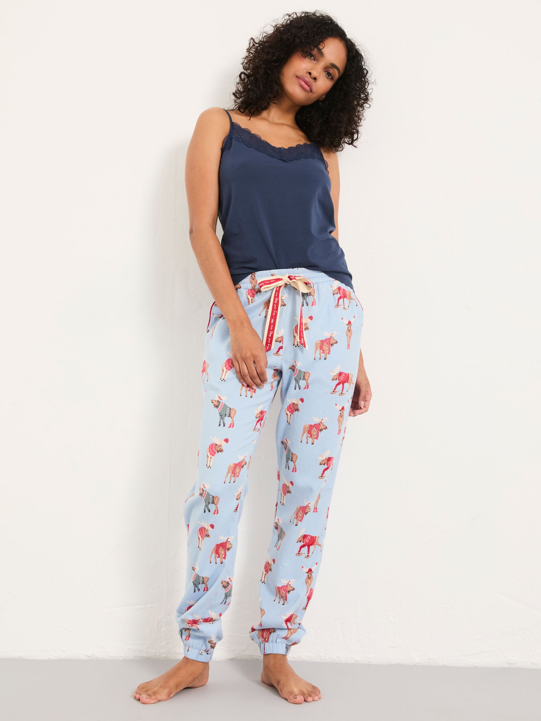 Cora Blue Shelter Moose Pyjama Bottoms - Image 3 of 6