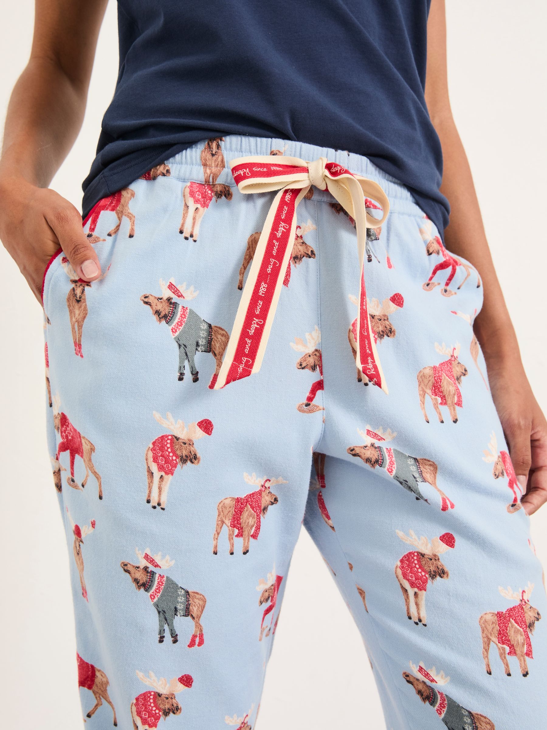 Cora Blue Shelter Moose Pyjama Bottoms - Image 4 of 6