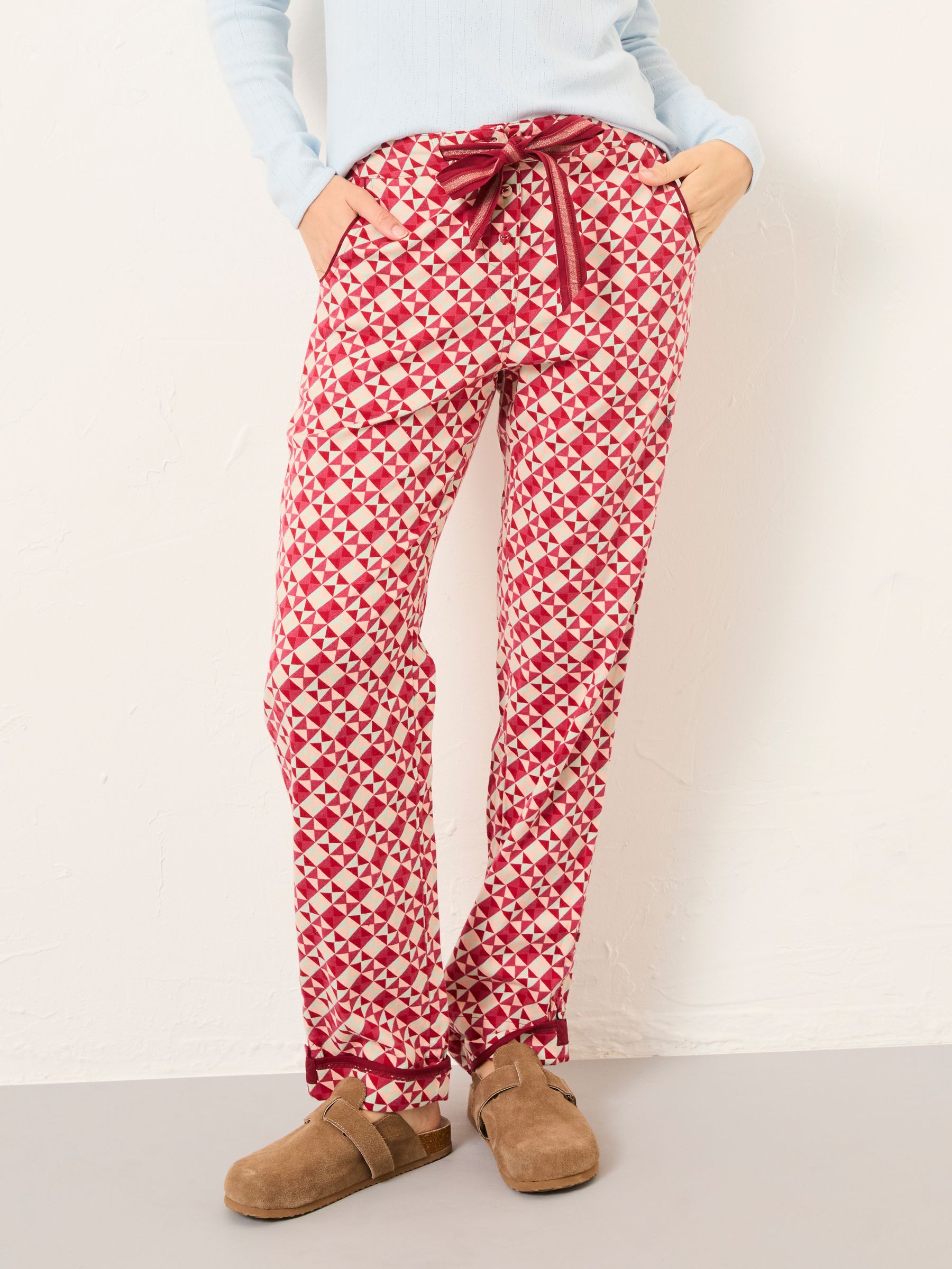 Eva Red Geo Pyjama Bottoms FatFace