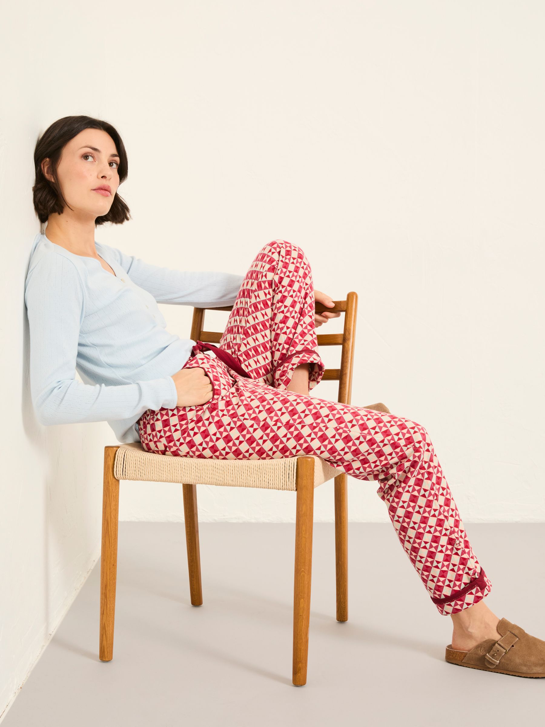 Eva Red Geo Pyjama Bottoms - Image 3 of 6