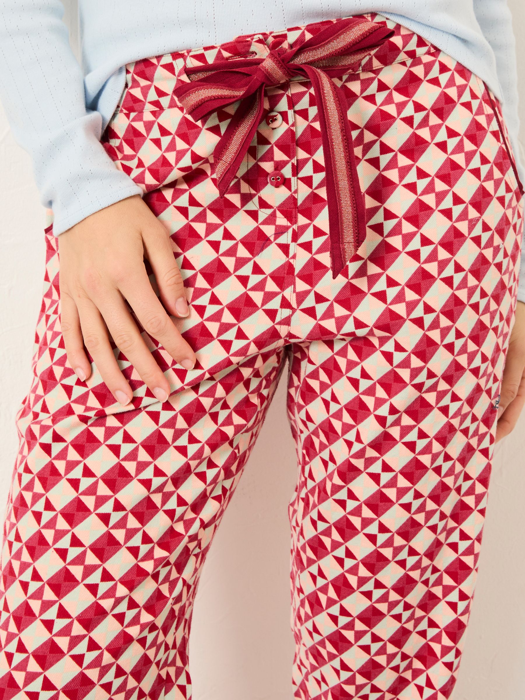 Eva Red Geo Pyjama Bottoms - Image 4 of 6