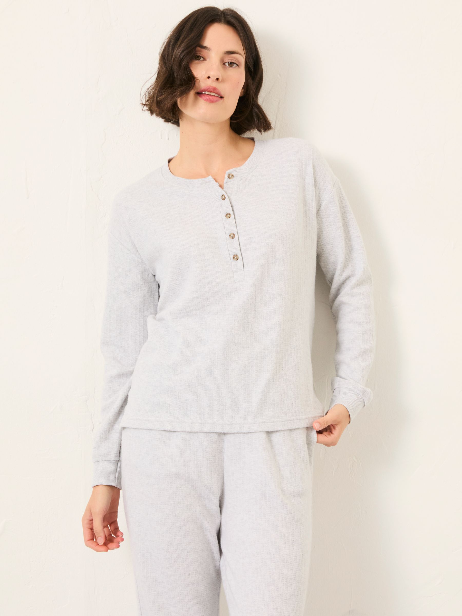 Grey Henley Lounge Top - Image 1 of 6