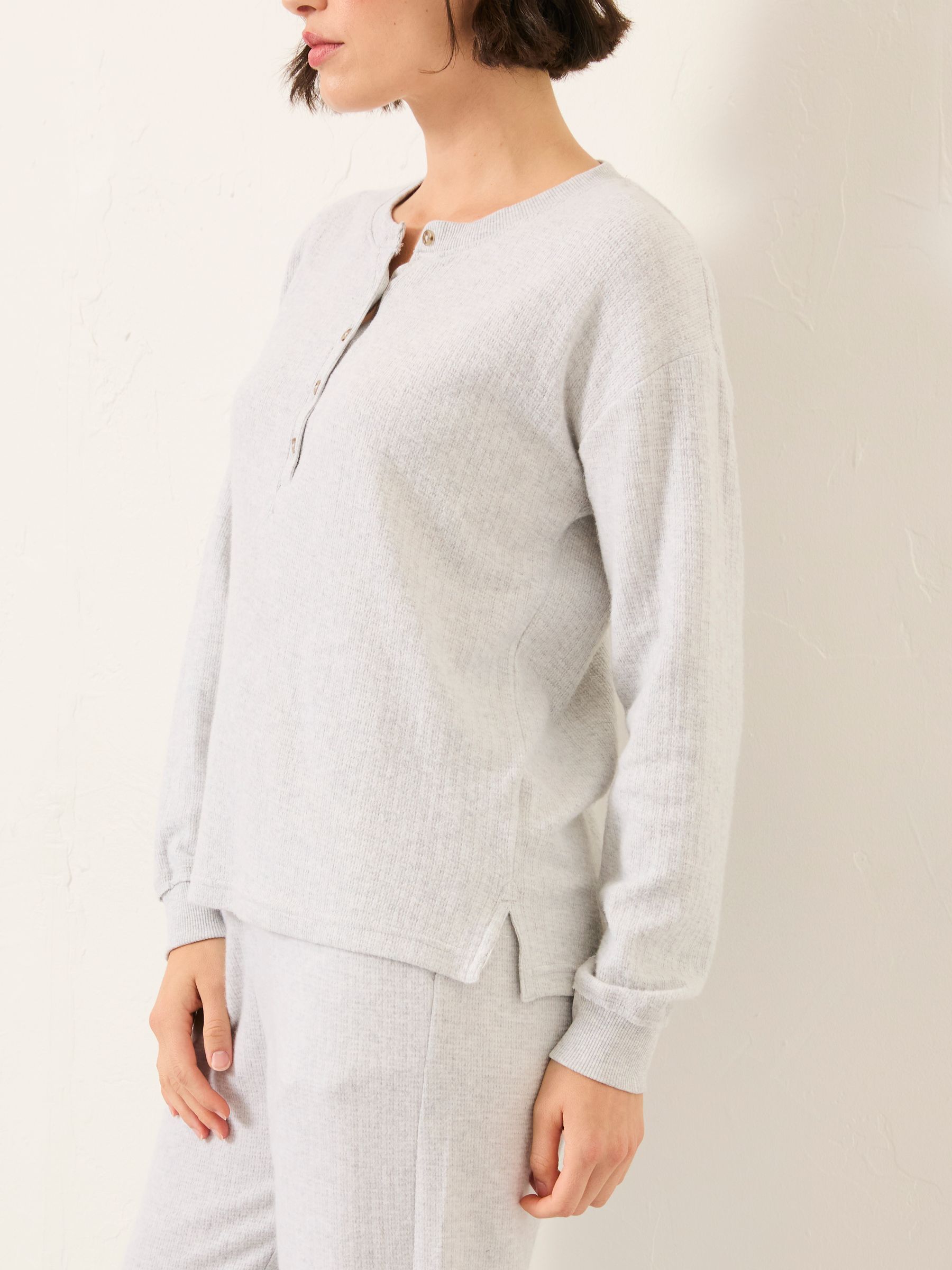 Grey Henley Lounge Top - Image 4 of 6
