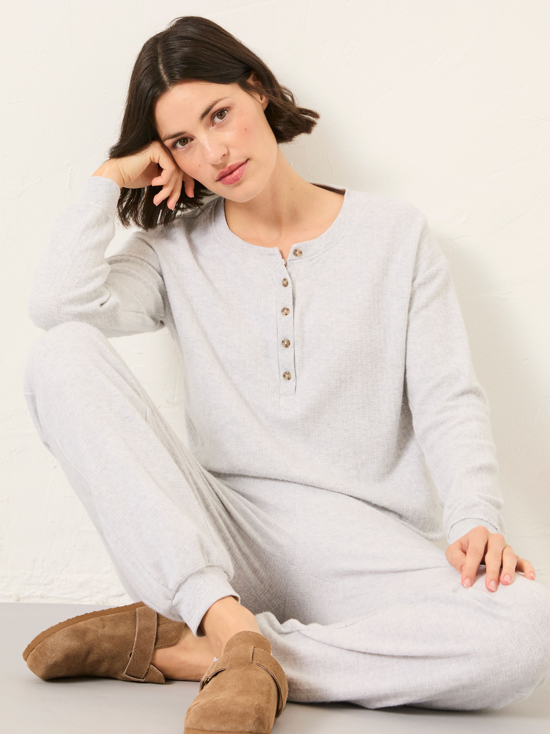 Grey Henley Lounge Top - Image 5 of 6