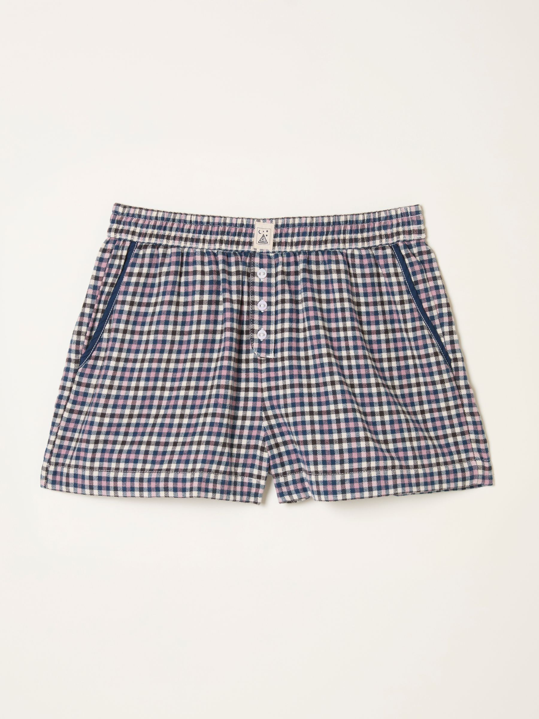 Purple Mini Check Boyfriend Pyjama Shorts - Image 4 of 4
