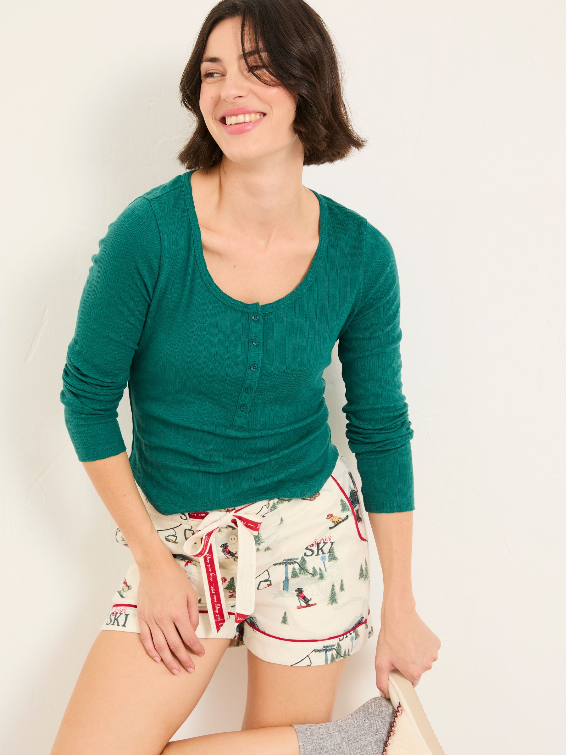 Ivory Apres Ski Pyjama Shorts - Image 3 of 5