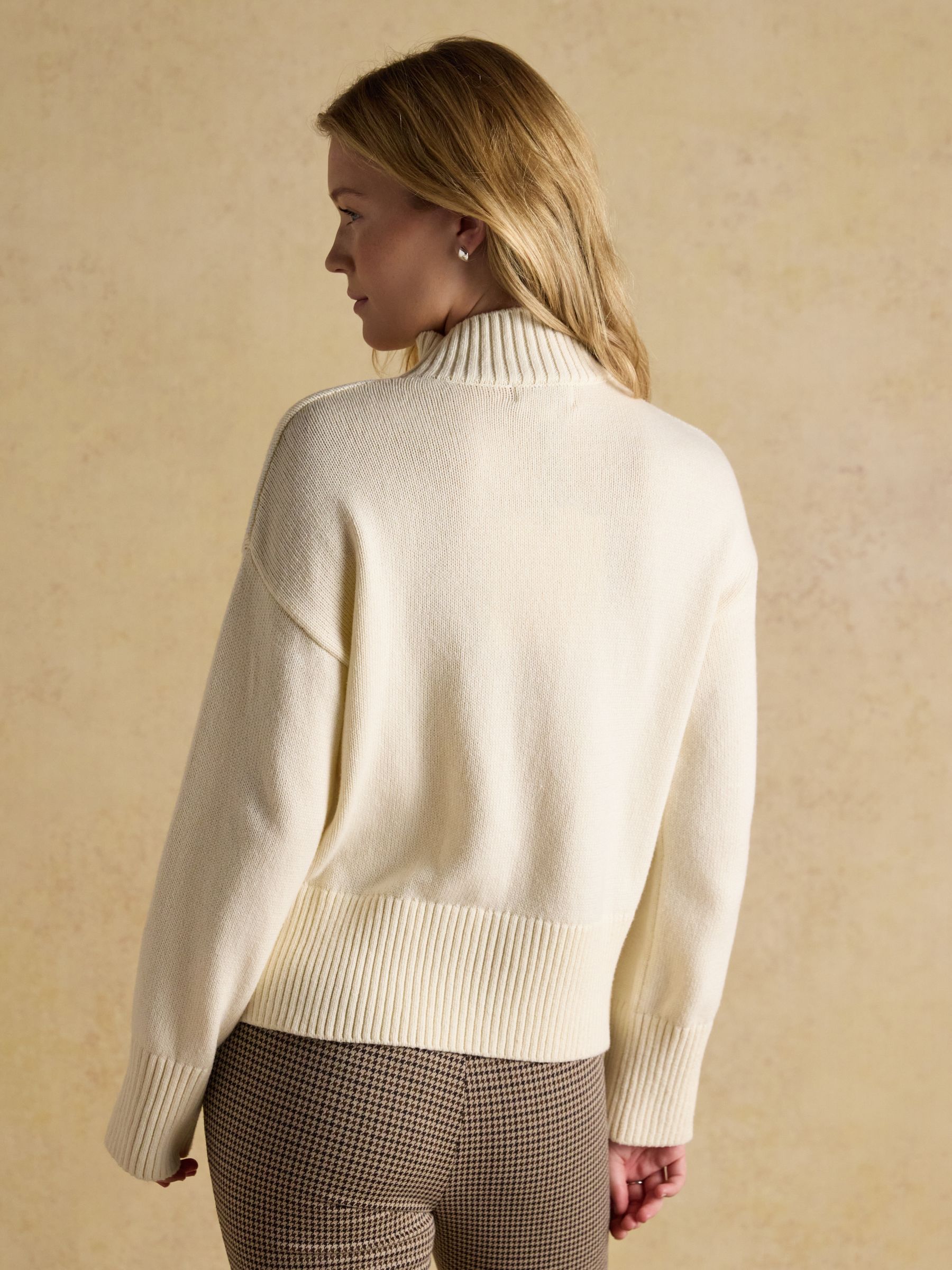 Abigail Cream Ski Intarsia High Neck Jumper - Image 2 of 8