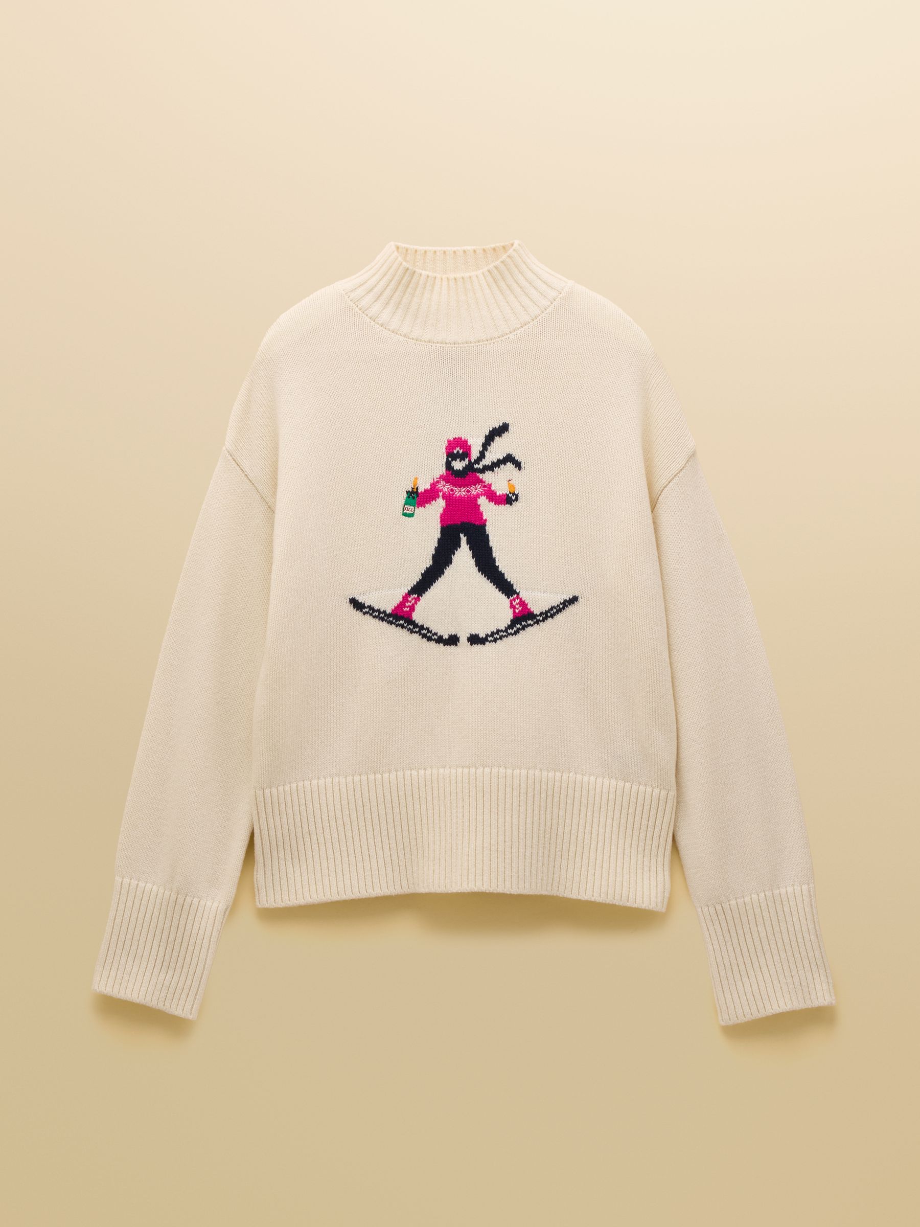 Abigail Cream Ski Intarsia High Neck Jumper - Image 8 of 8