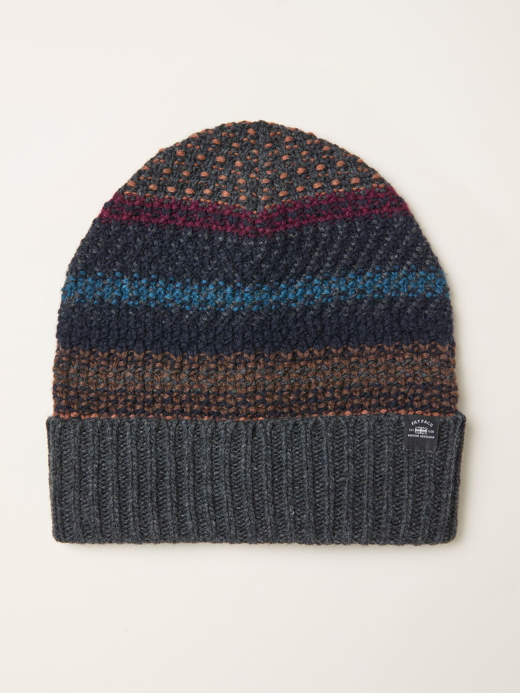 Multi Textured Knit Beanie - Image 1 of 2