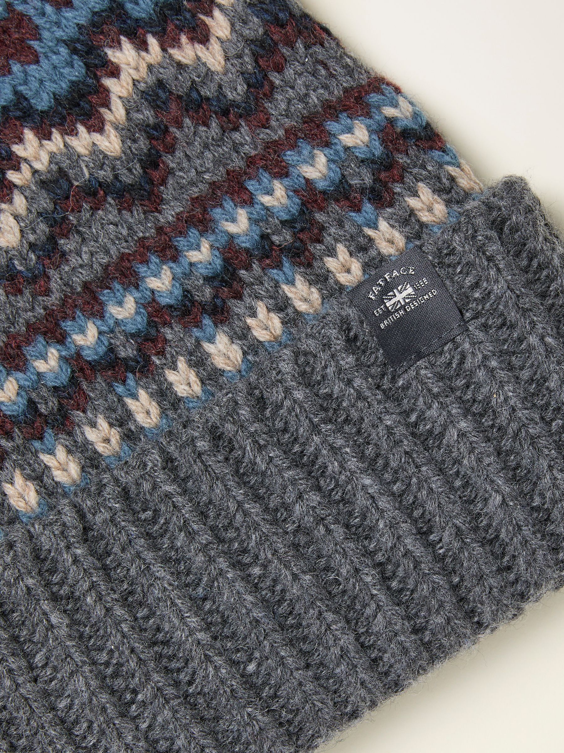 Grey Fairisle Beanie - Image 2 of 2