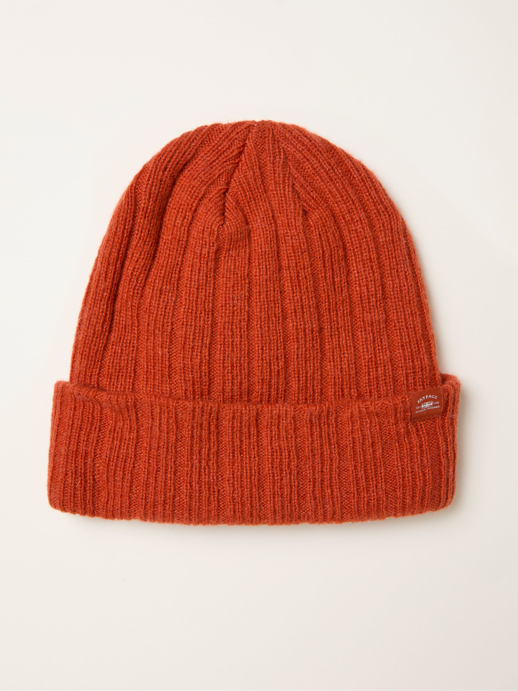 Sebastian Orange Ribbed Beanie - Image 1 of 2