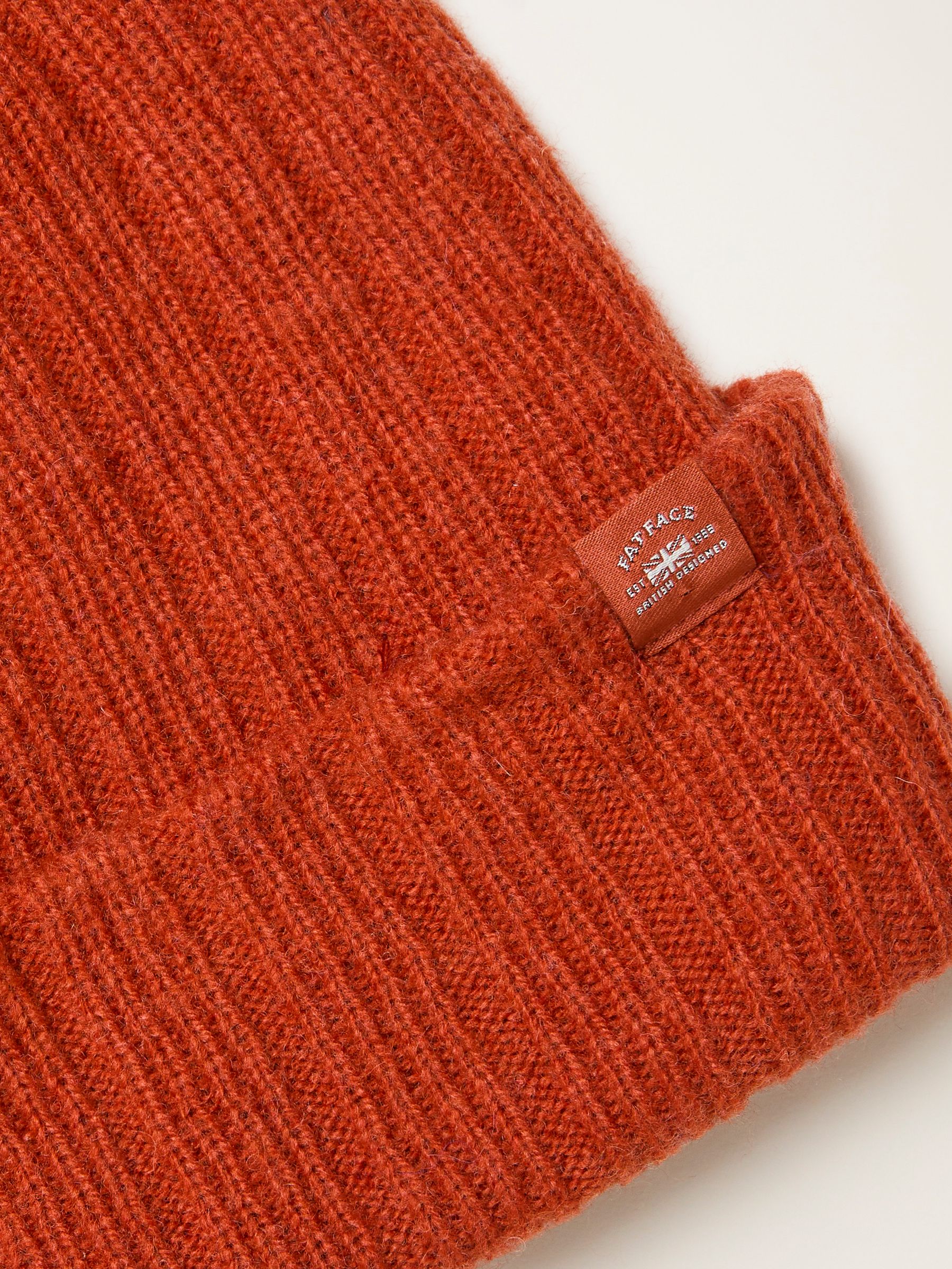 Sebastian Orange Ribbed Beanie - Image 2 of 2