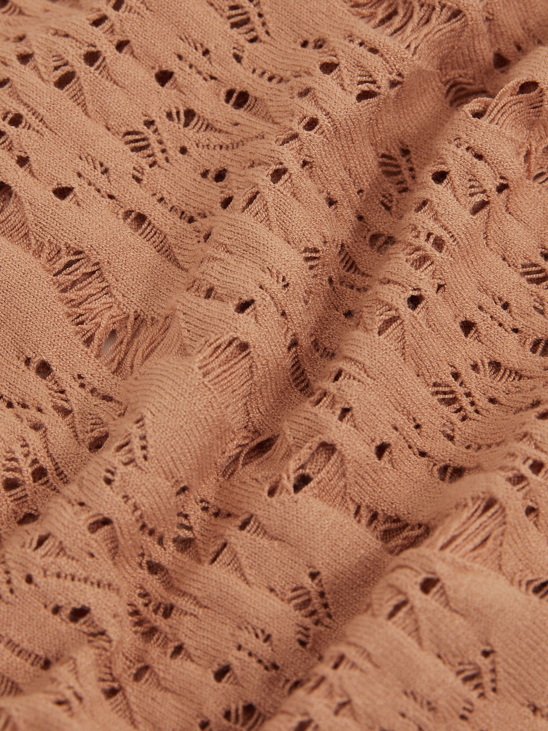 Atelier Ladder Knit High Neck Bodysuit in Tan - Image 6 of 6