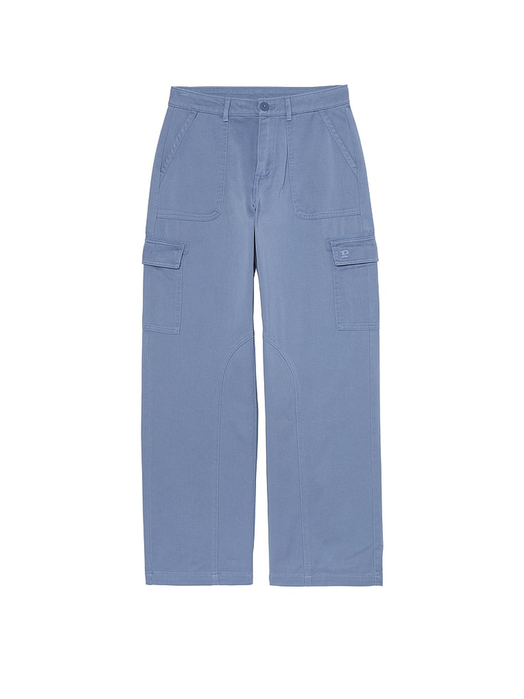 Dusty Iris Blue Twill Cargo Trousers - Image 3 of 3