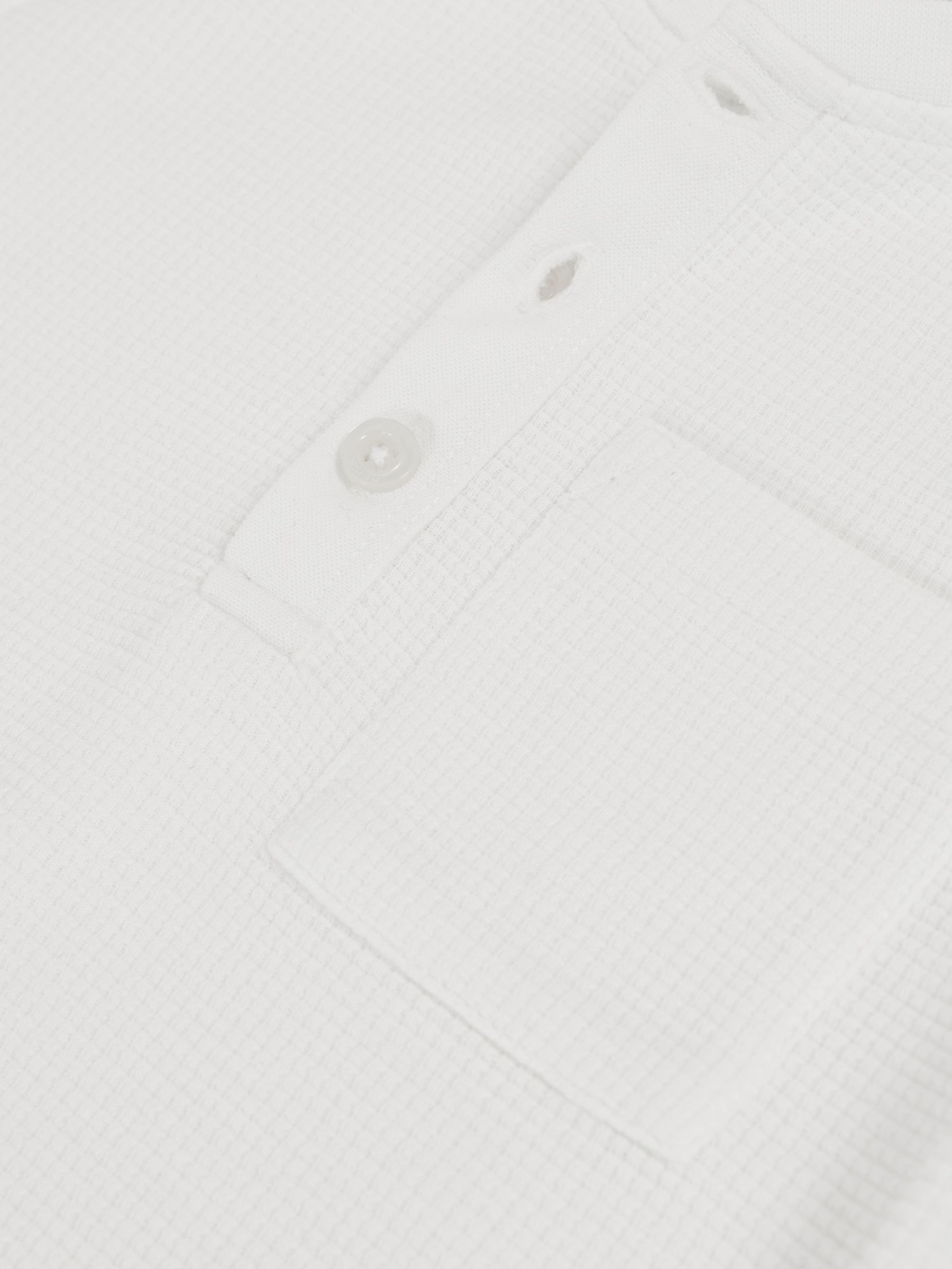 3-9 yrs Cotton-Blend Waffle Henley T-Shirt in White - Image 4 of 4