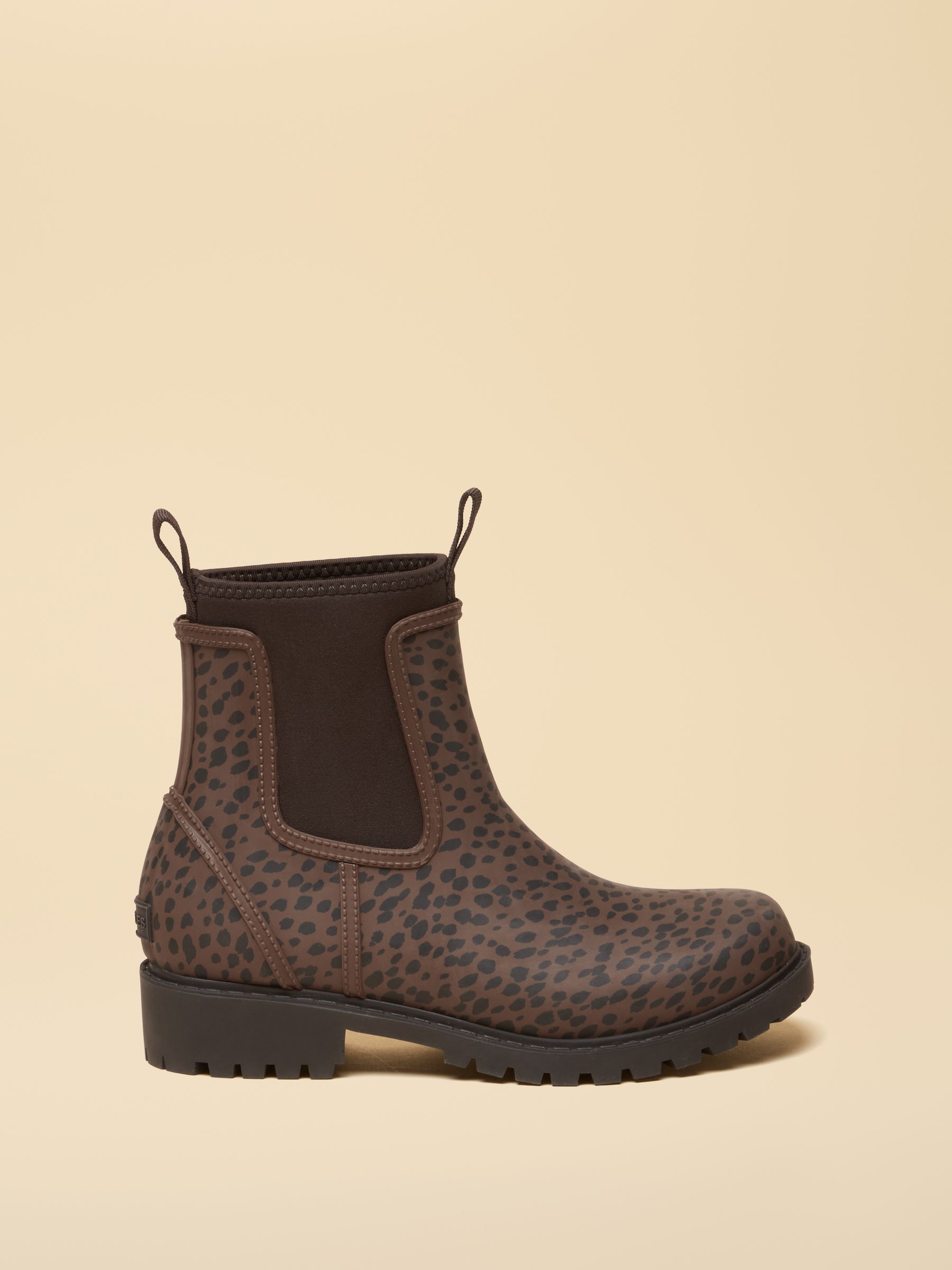 Oakfield Chocolate Leopard Short Neoprene Lined Wellies - Image 2 of 6