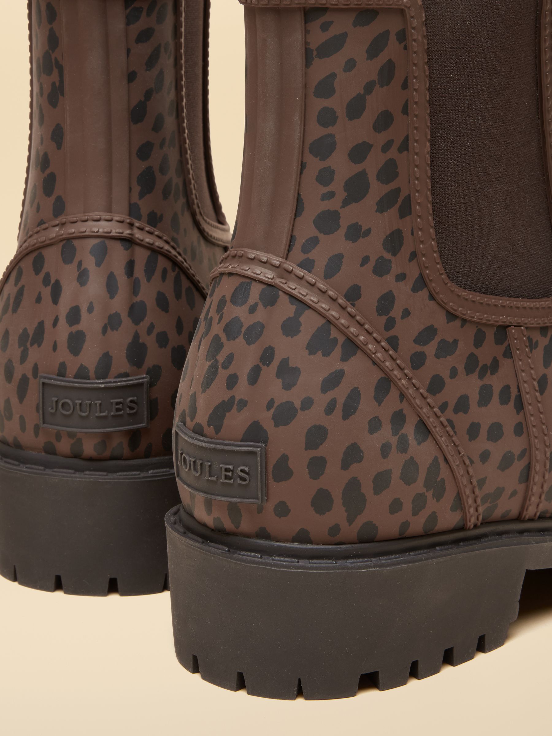 Oakfield Chocolate Leopard Short Neoprene Lined Wellies - Image 5 of 6