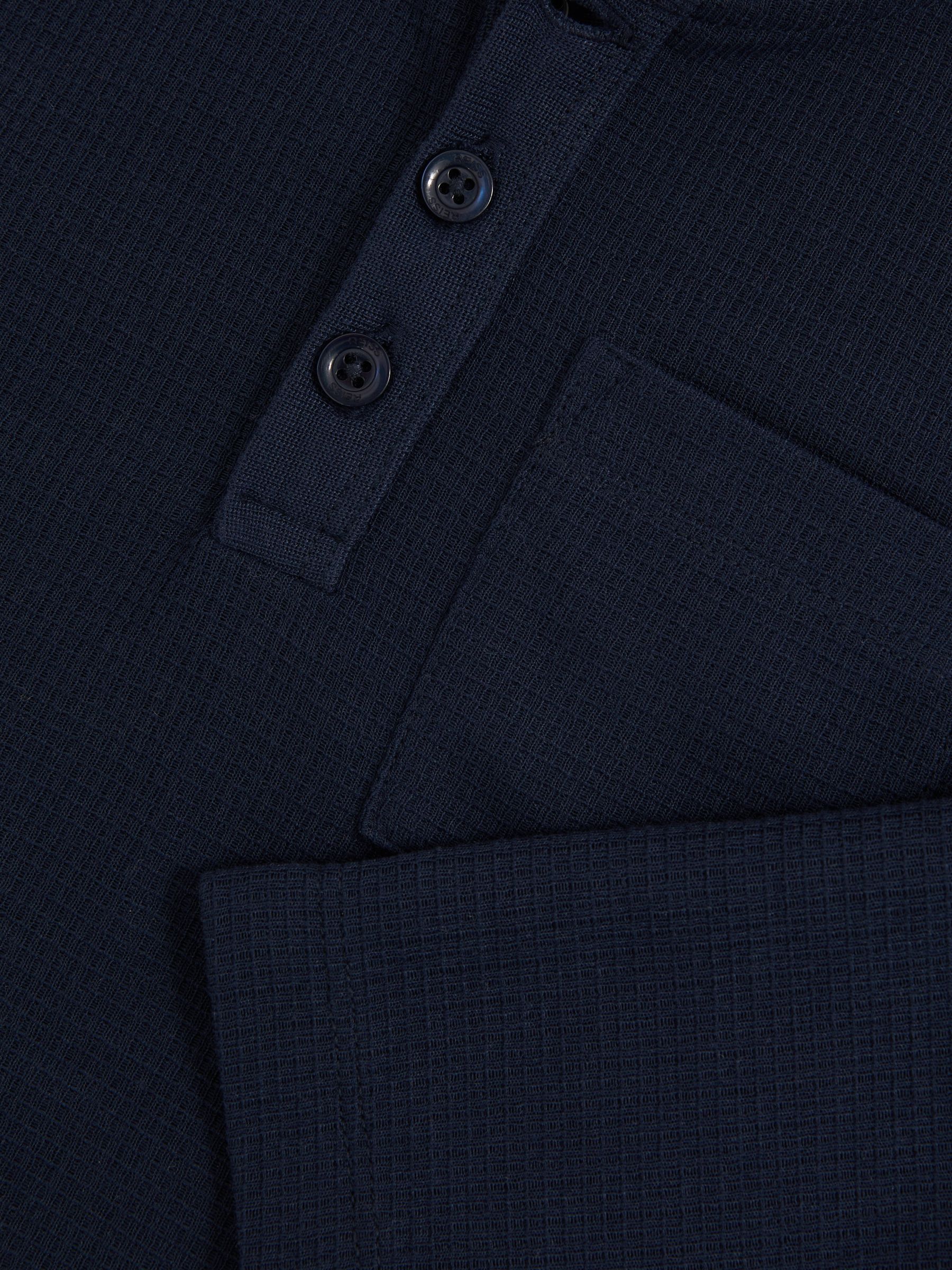 3-9 yrs Cotton-Blend Waffle Henley T-Shirt in Navy - Image 4 of 4