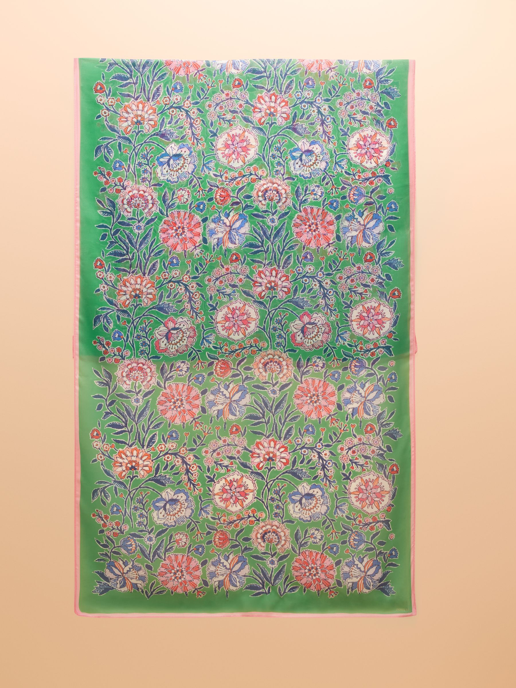 Abberton Green Lightweight Printed Scarf - Image 4 of 7