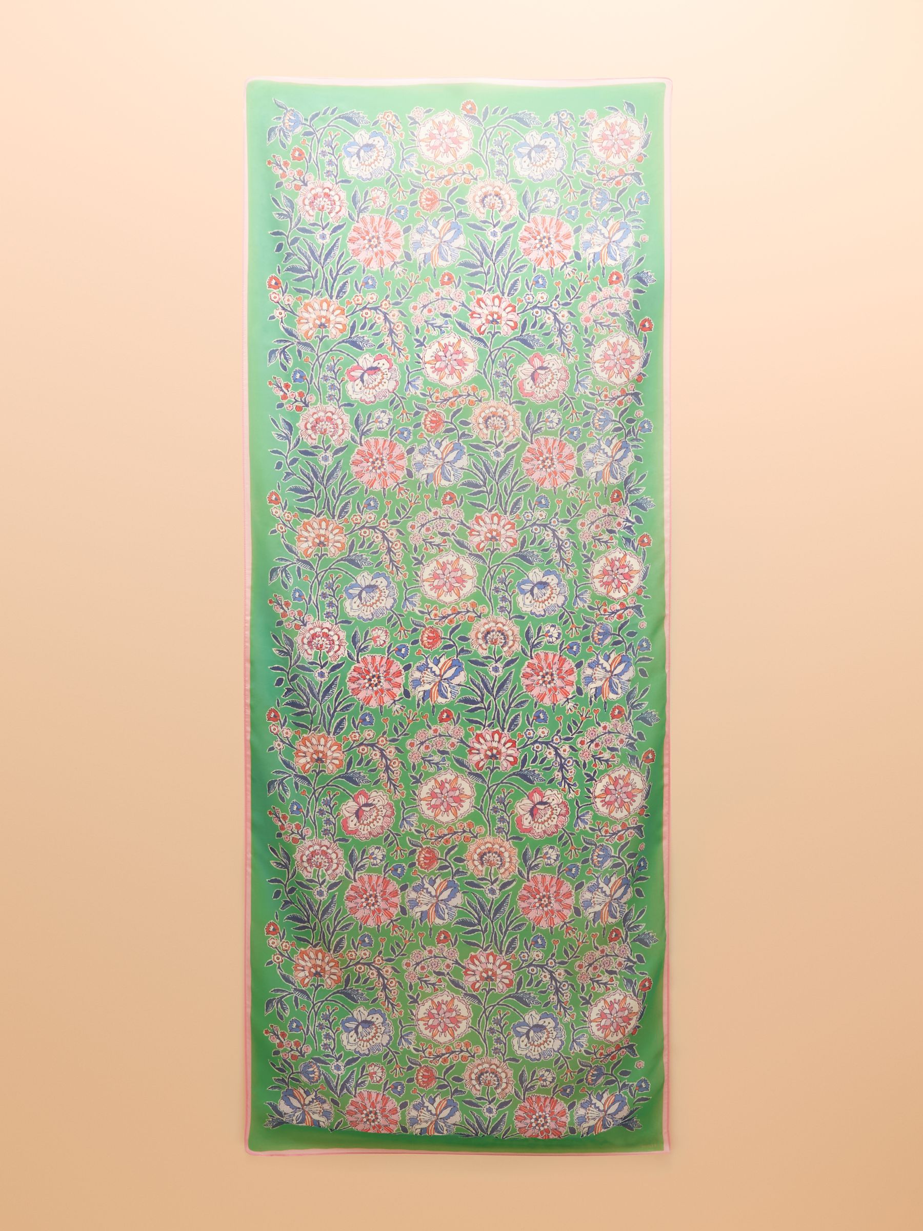 Abberton Green Lightweight Printed Scarf - Image 5 of 7