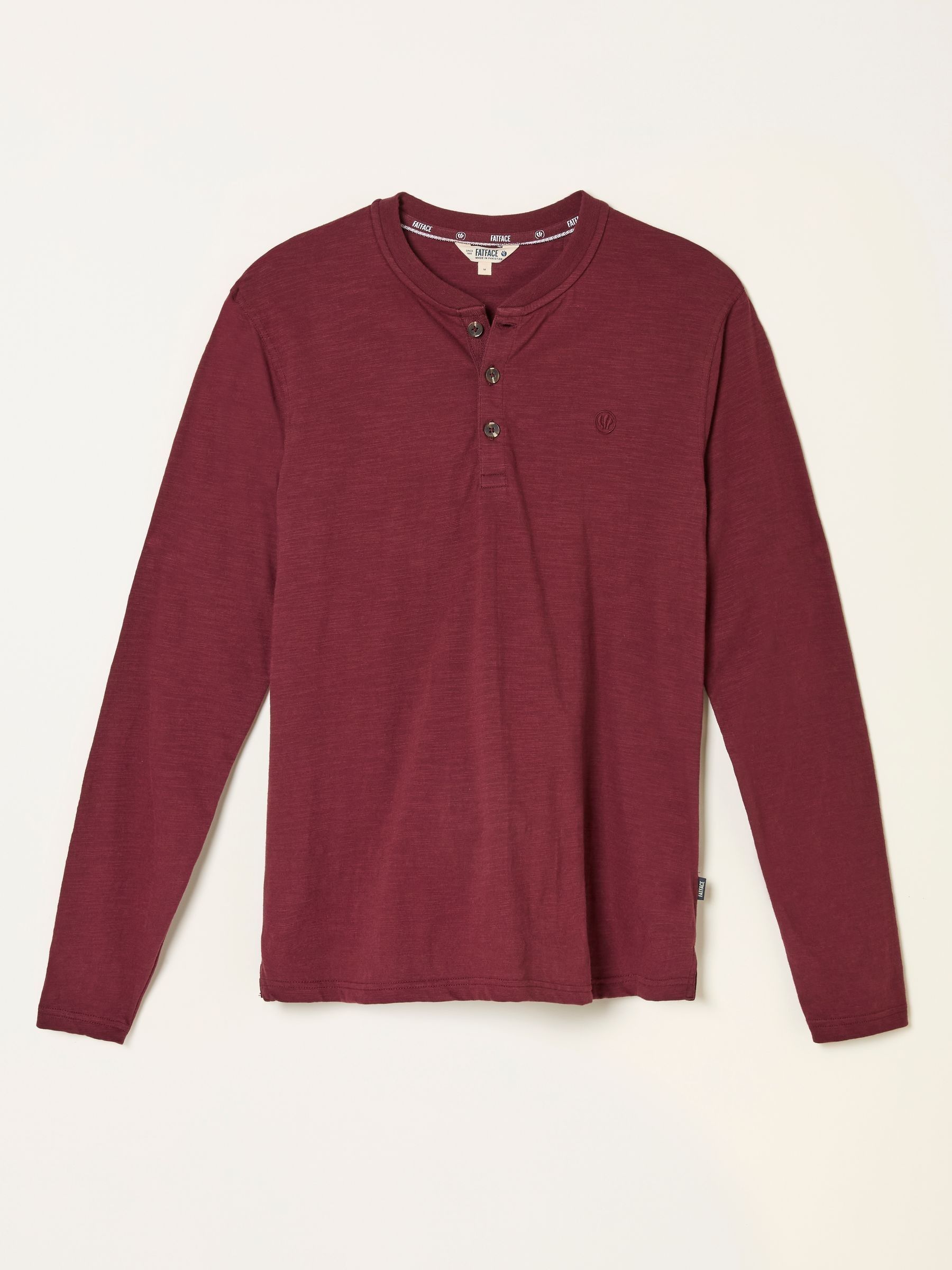 Henley Claret Long Sleeve Woodside Slub - Image 5 of 5
