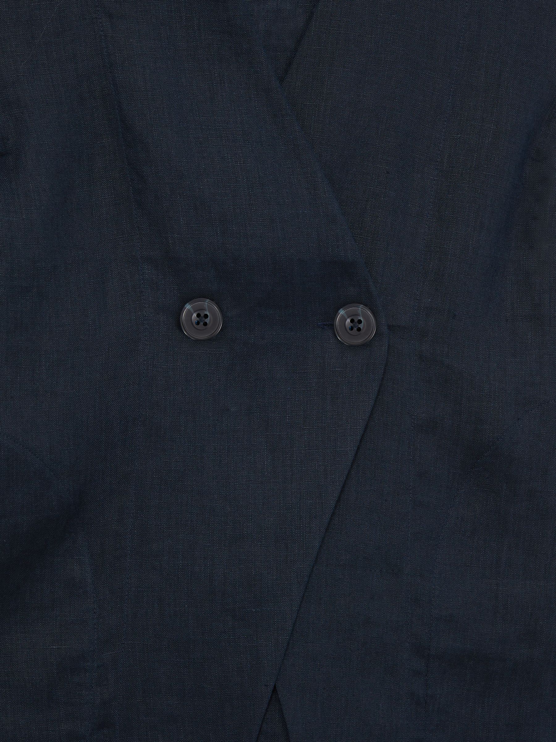 Linen Button-Front Waistcoat in Navy - Image 6 of 6