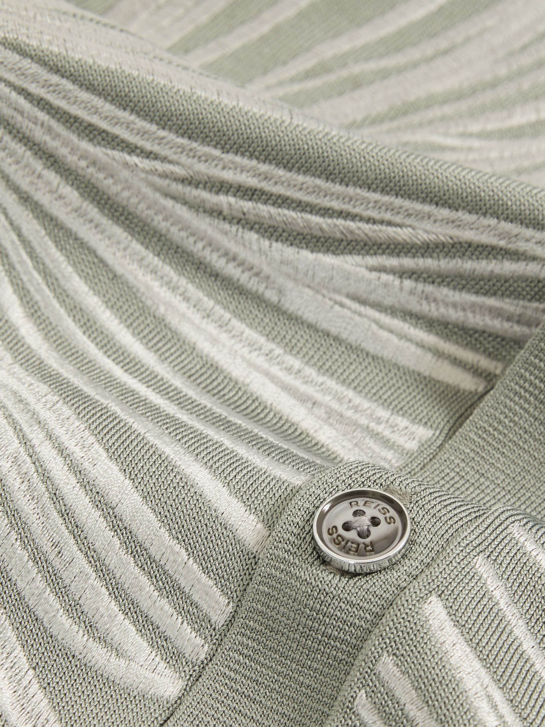 Flower Embroidered Knit Shirt in Soft Sage - Image 7 of 7