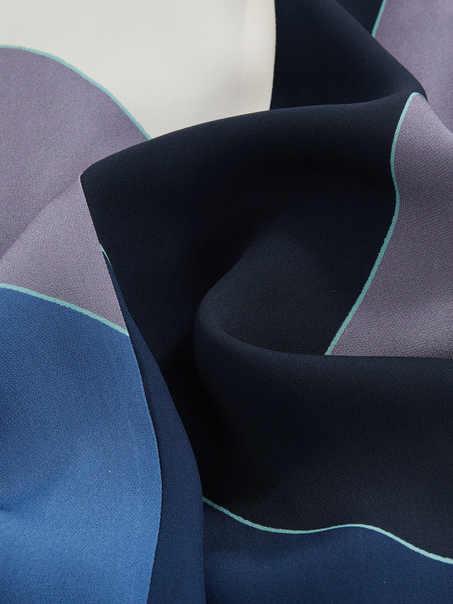 Stripe Print V-Back Midi Dress in Blue - Image 6 of 6