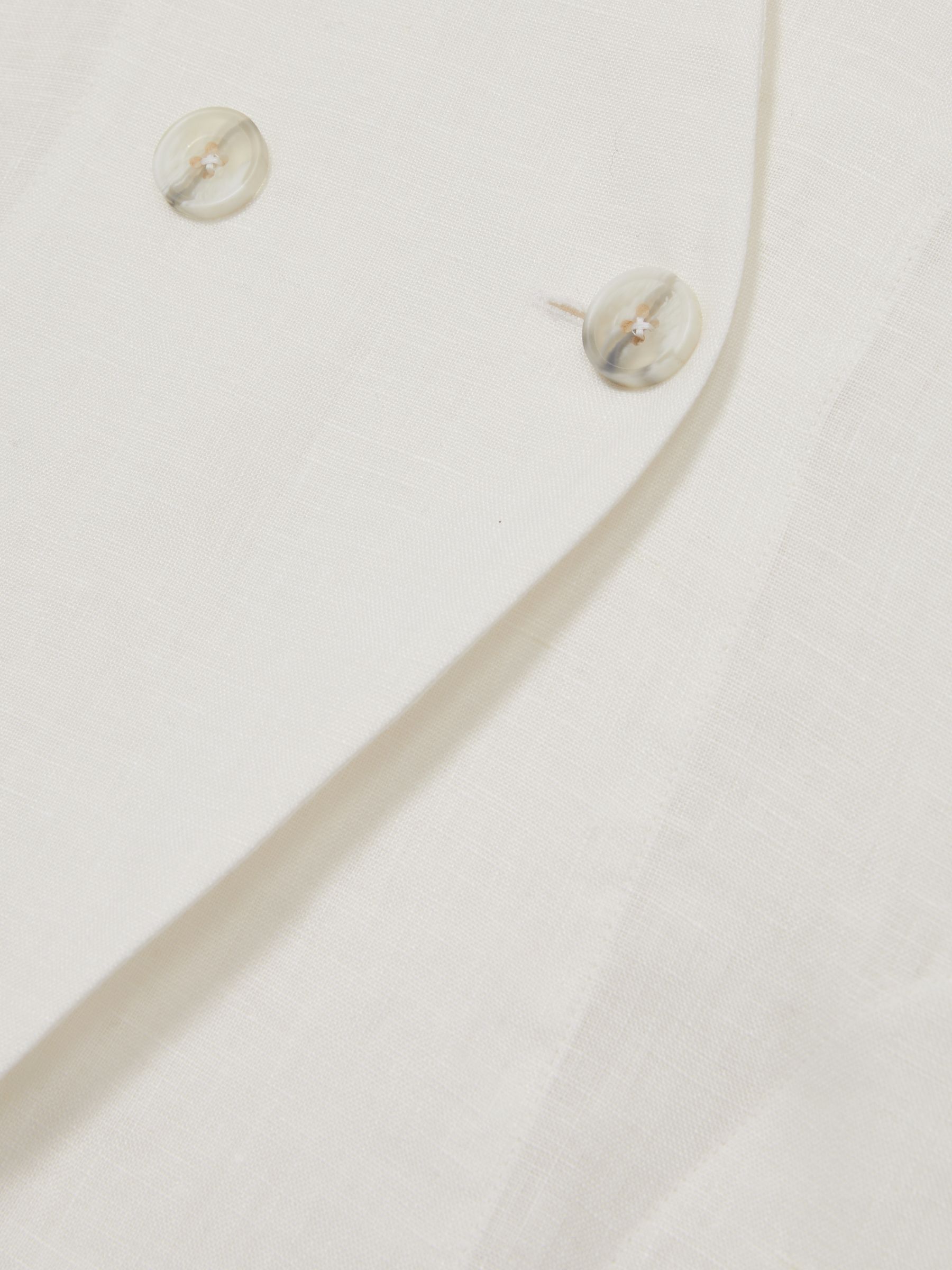Linen Button-Front Waistcoat in Ivory - Image 7 of 7