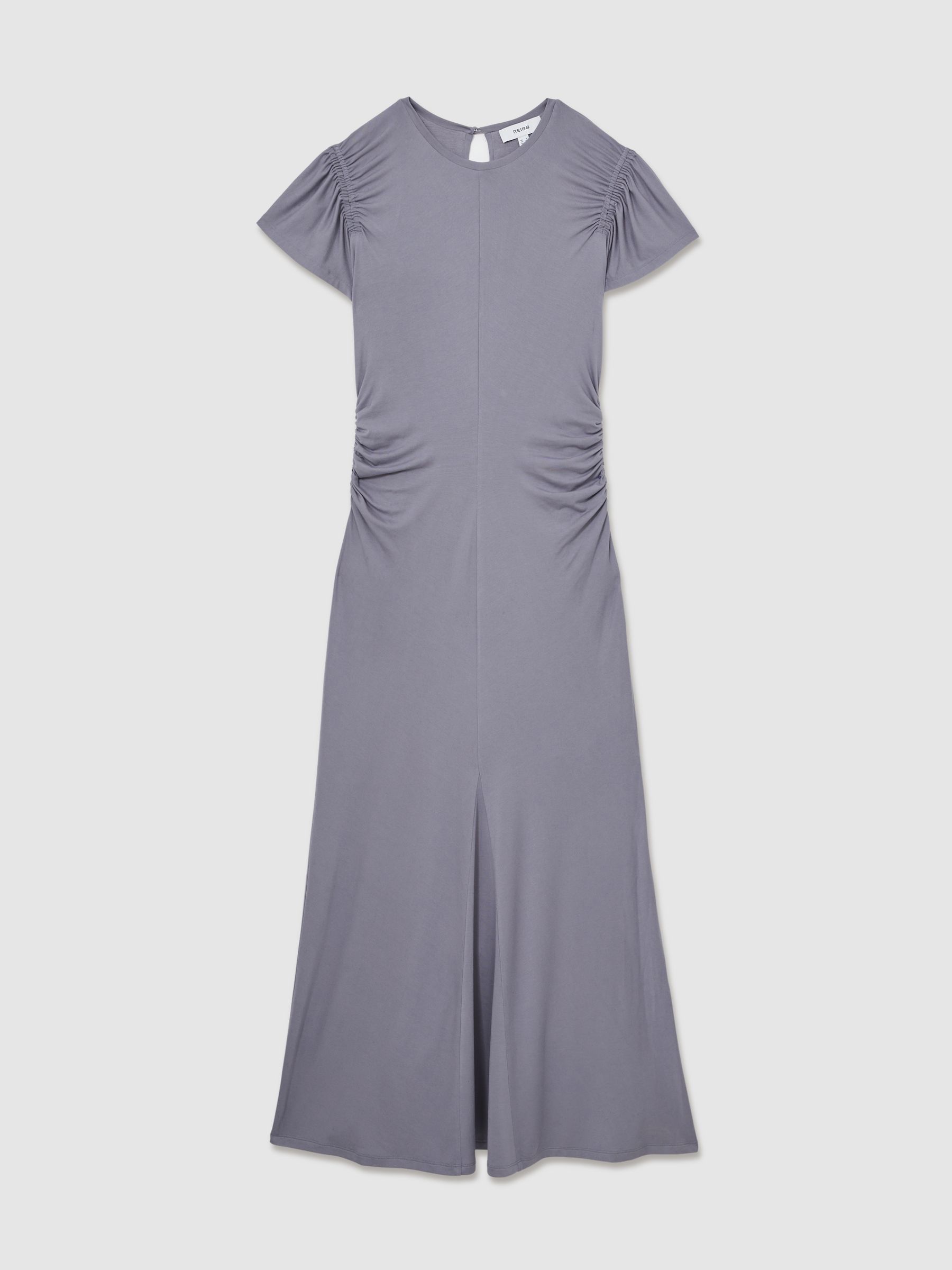 Modal Blend Ruched Jersey Dress in Grey - Image 2 of 6