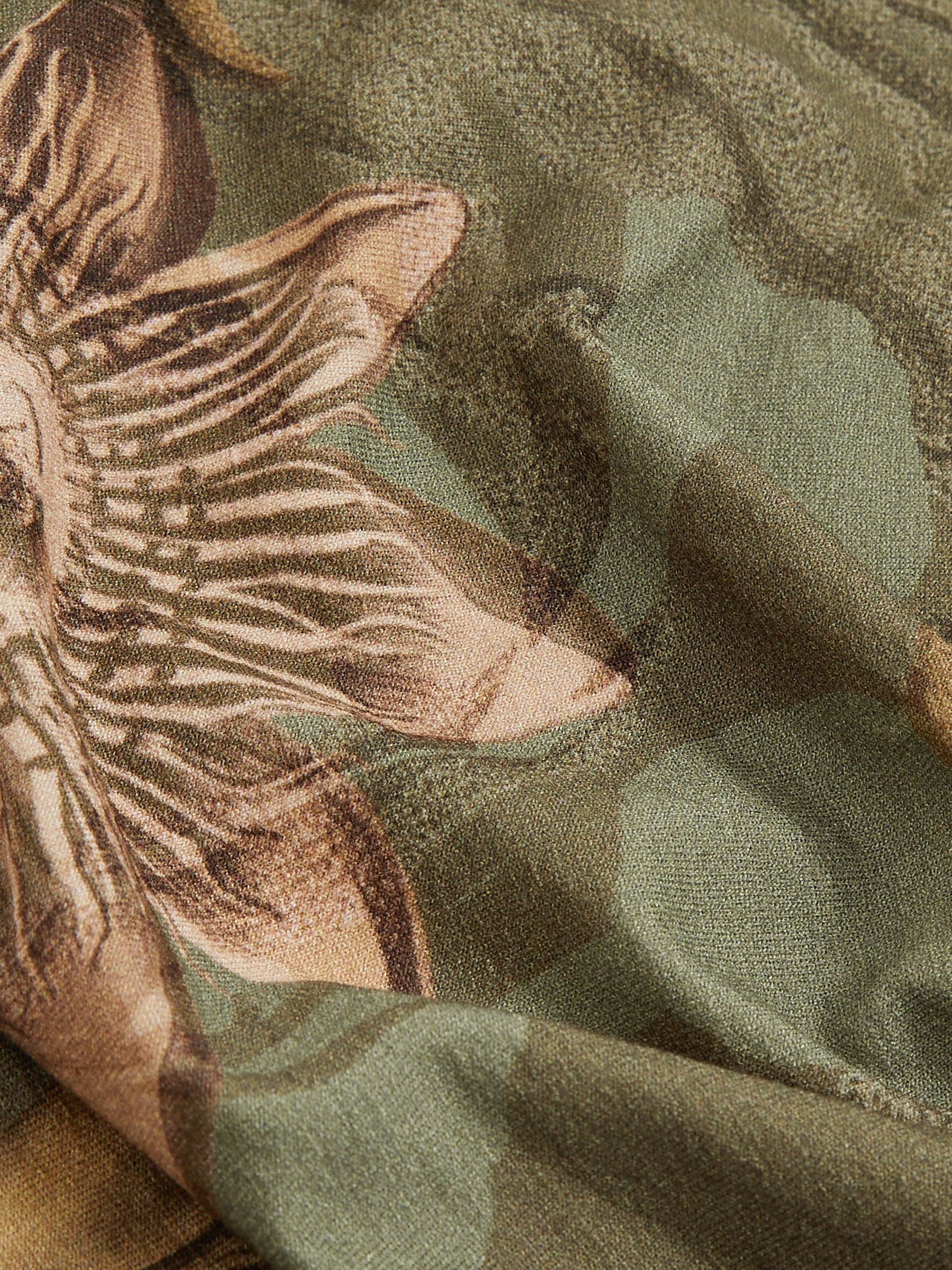 Reiss | NYBG Floral Ruched Jersey Dress in Khaki - Image 5 of 5