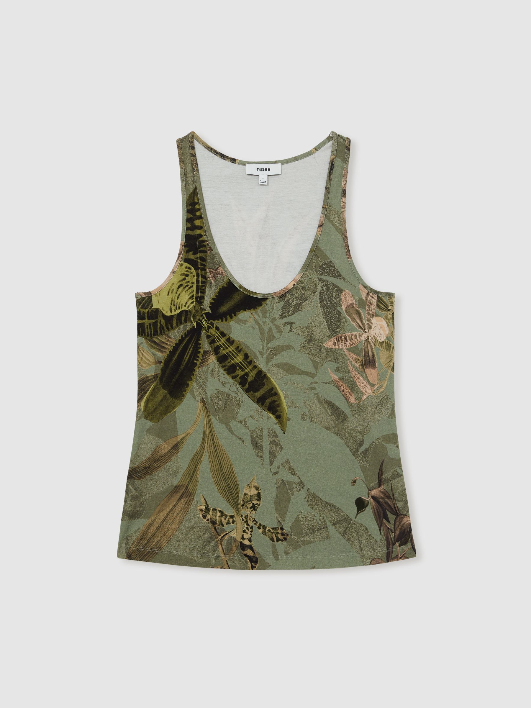 Reiss | NYBG Floral Scoop-Neck Vest in Khaki - Image 2 of 7