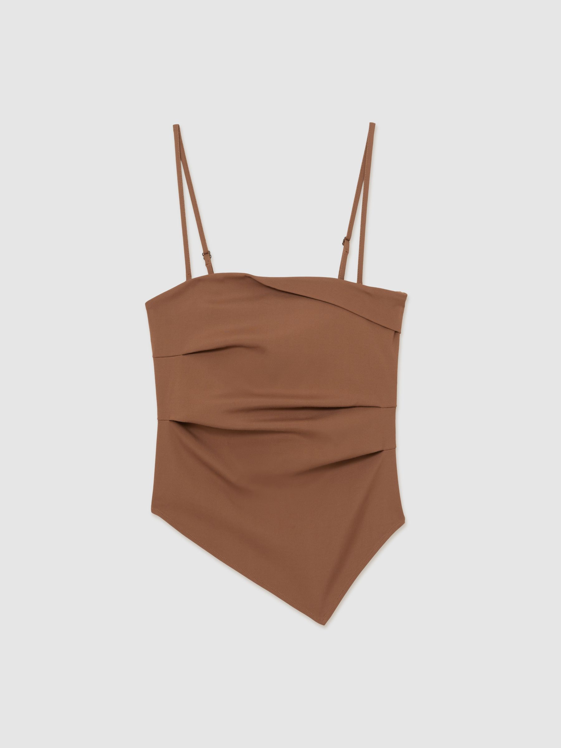 Ruched Bandeau Top in Brown - Image 2 of 6