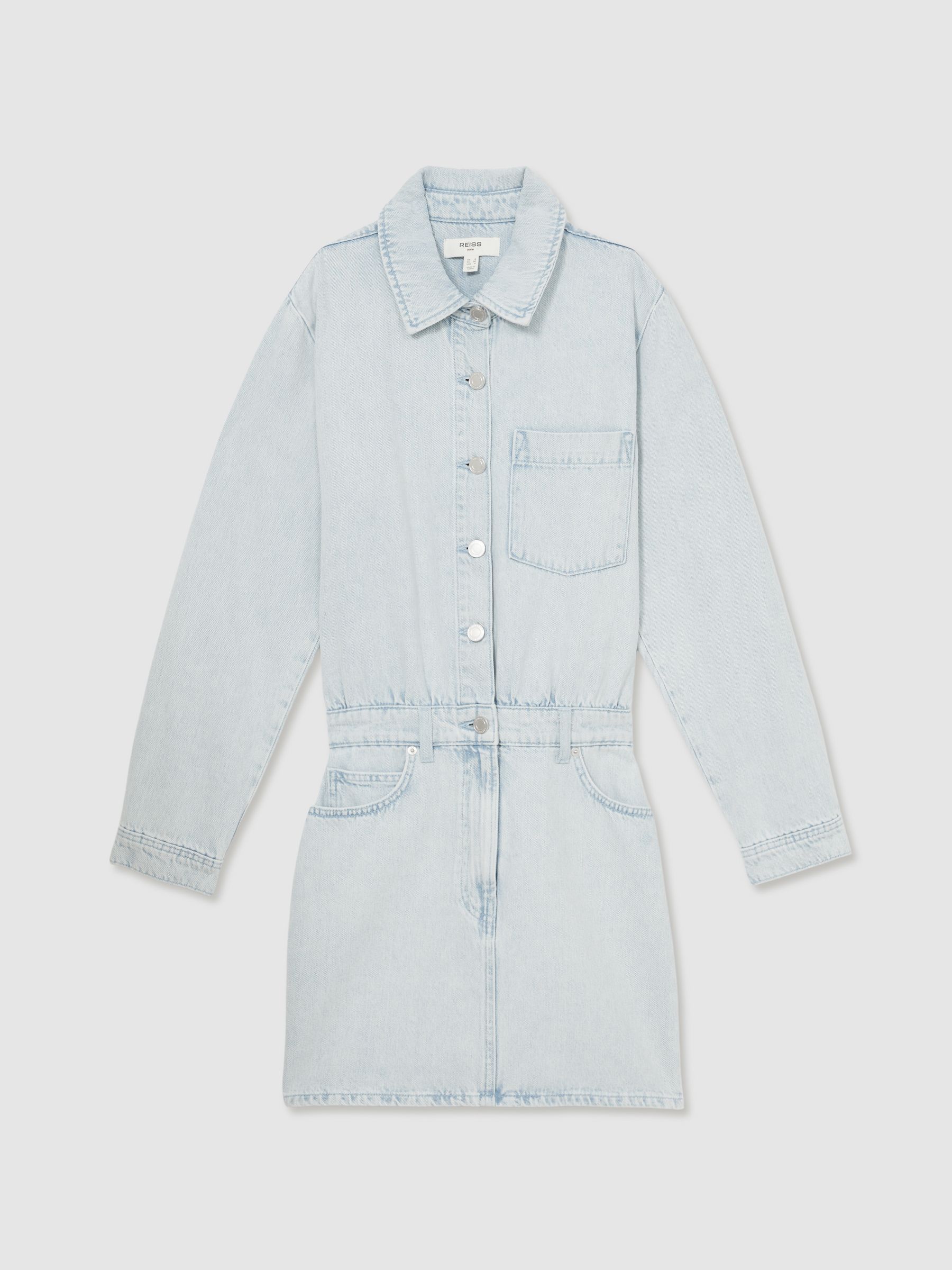 Denim Mini Dress in Indigo - Image 2 of 6
