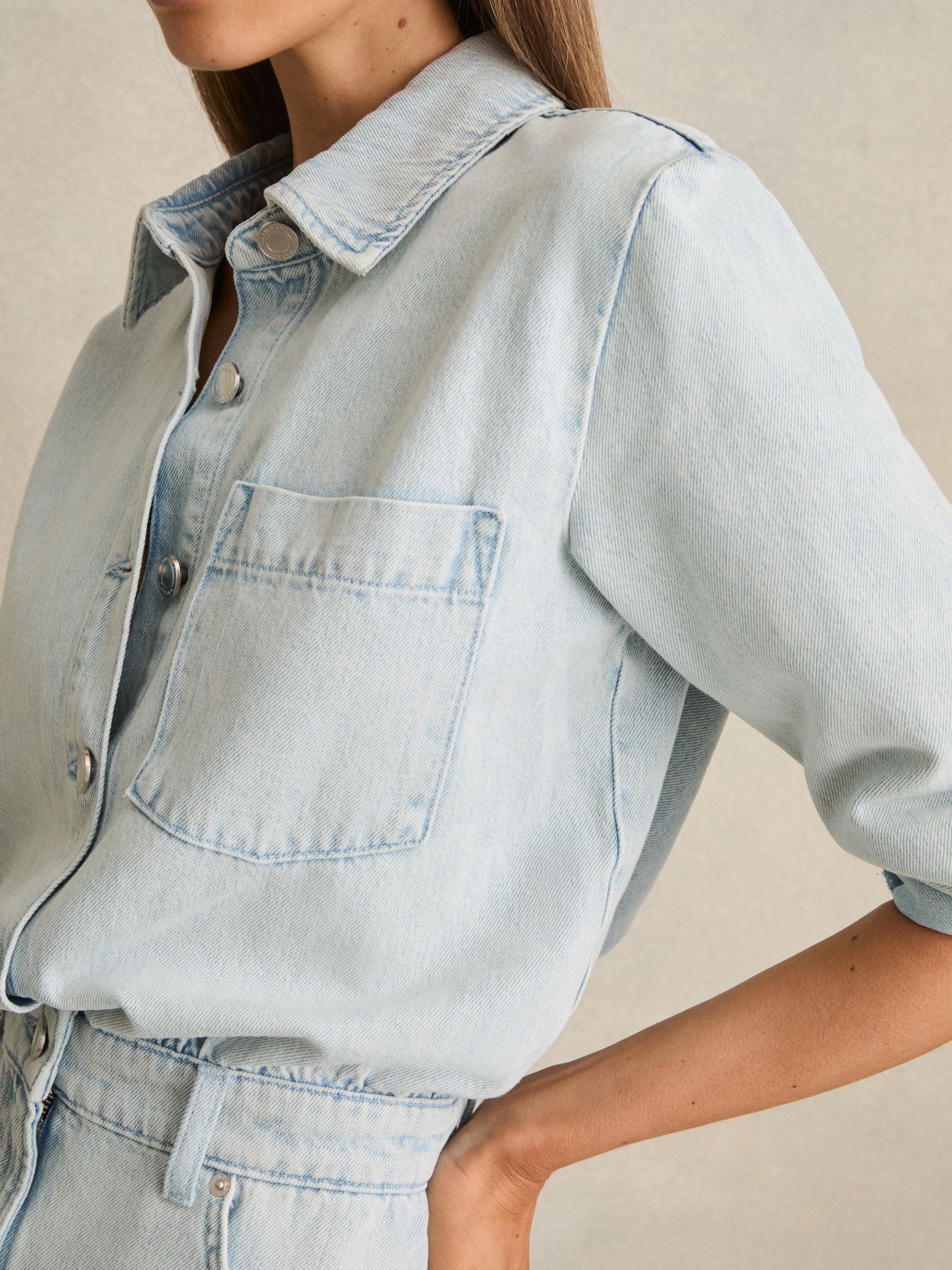 Denim Mini Dress in Indigo - Image 4 of 6