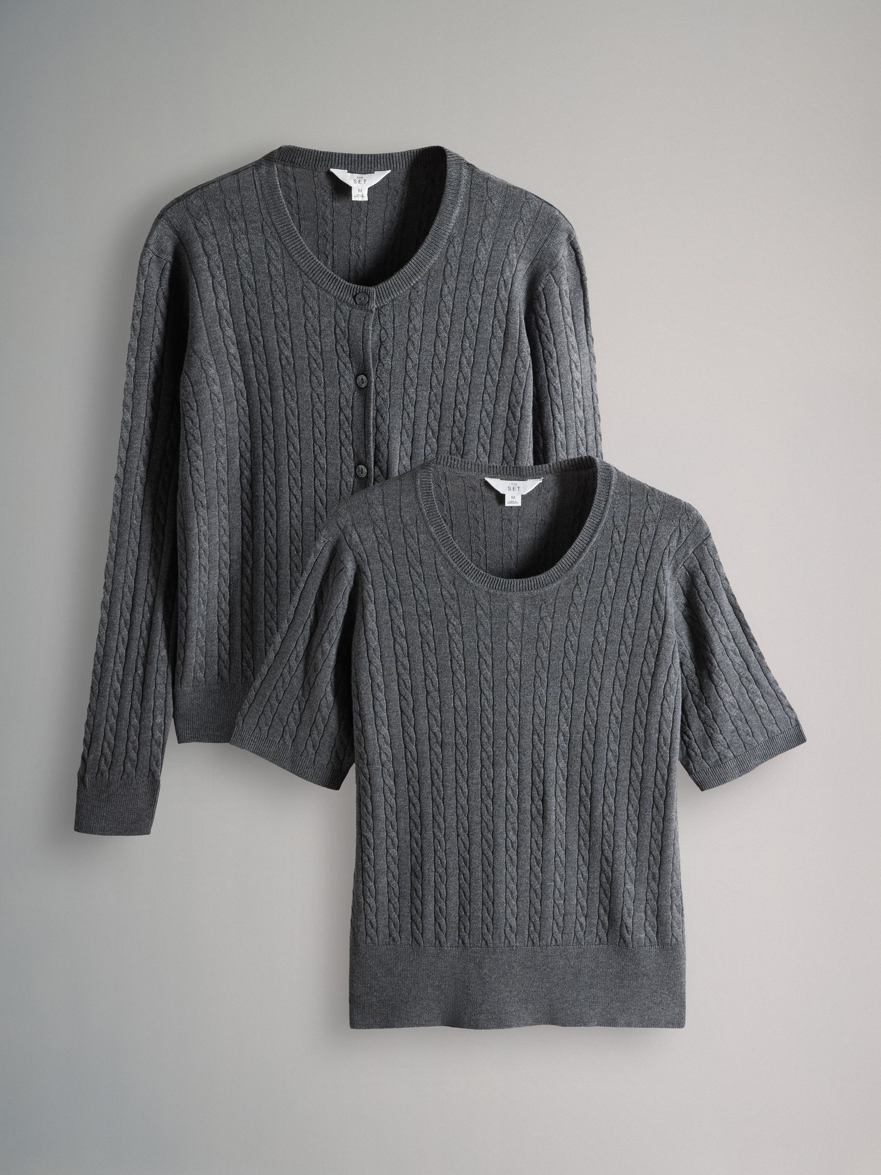 2 Pack Bundle Knitted Cardigan and T-Shirt Set - Image 1 of 5