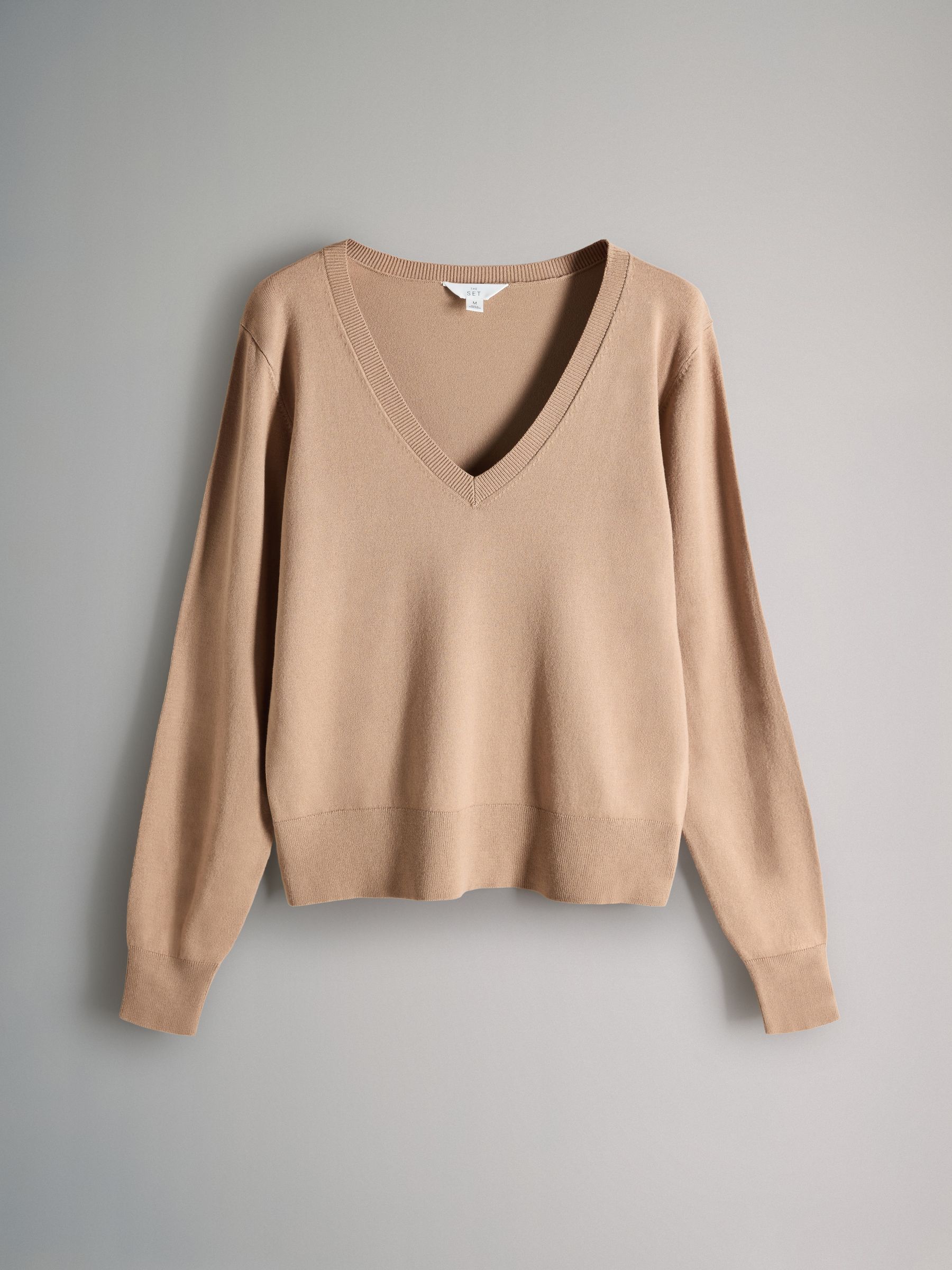 Navy/Blue/Brown - 3 Pack V-Neck Fine Knit Jumpers - Image 4 of 6