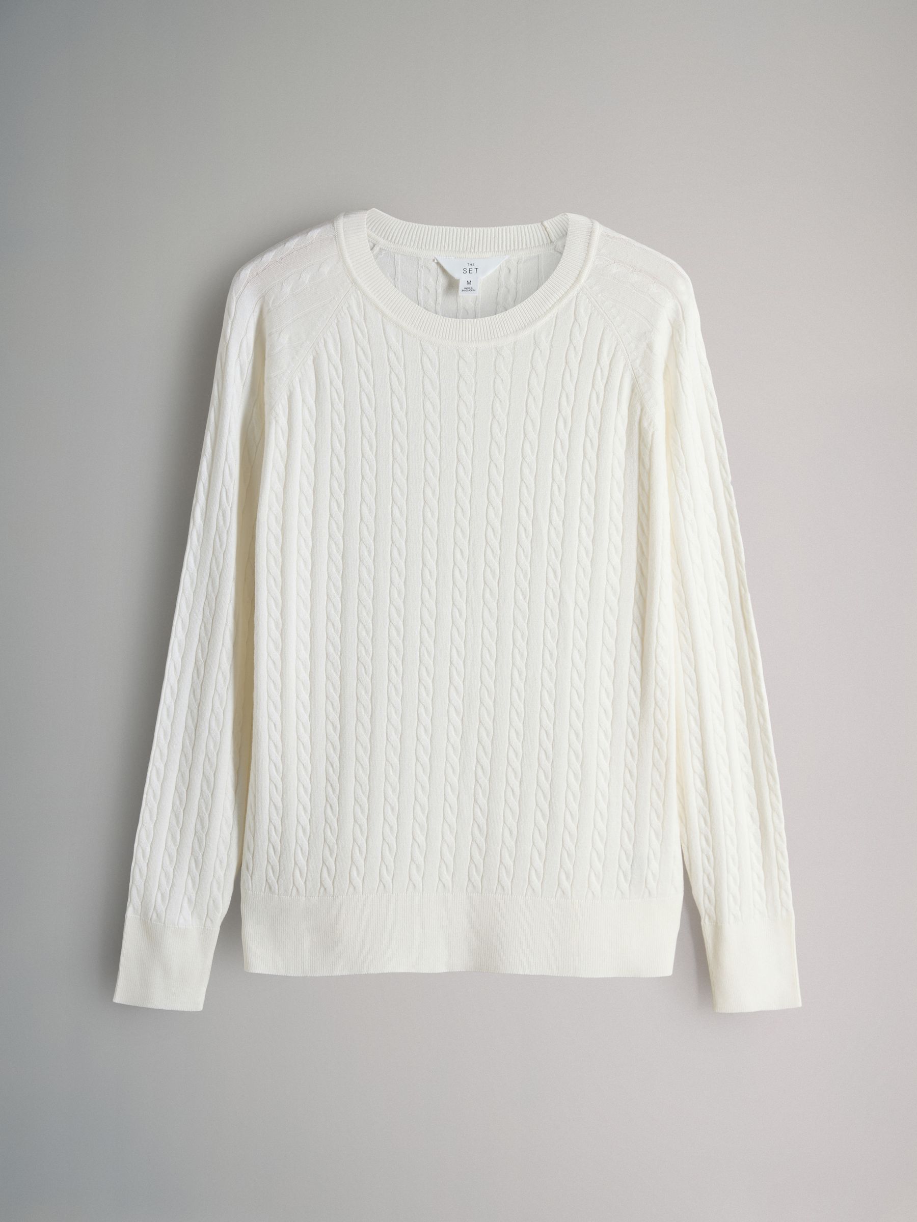 Blue/Tan/Neutral/ Cream Cable - 4 Pack Fine Knit Crew Neck Jumpers - Image 2 of 7