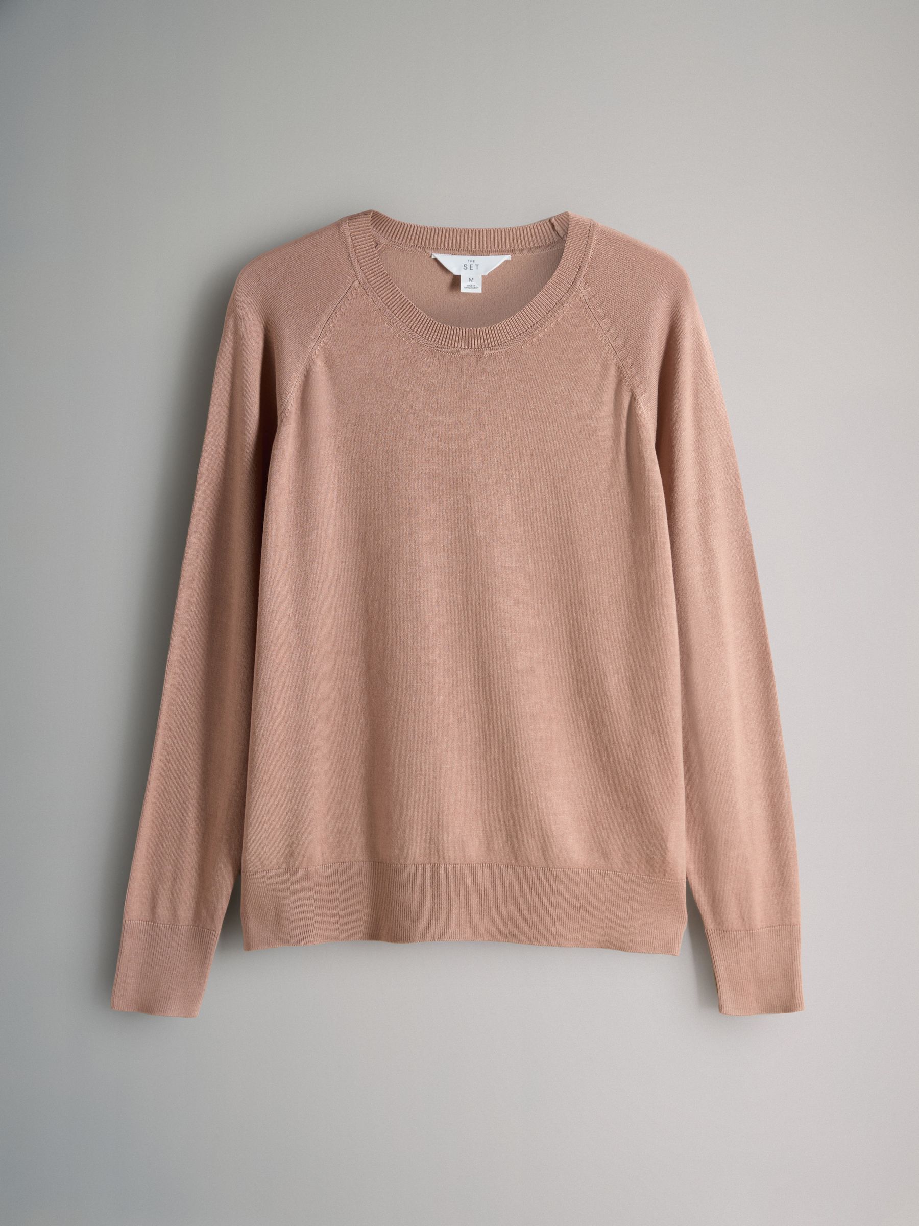 Blue/Tan/Neutral/ Cream Cable - 4 Pack Fine Knit Crew Neck Jumpers - Image 4 of 7