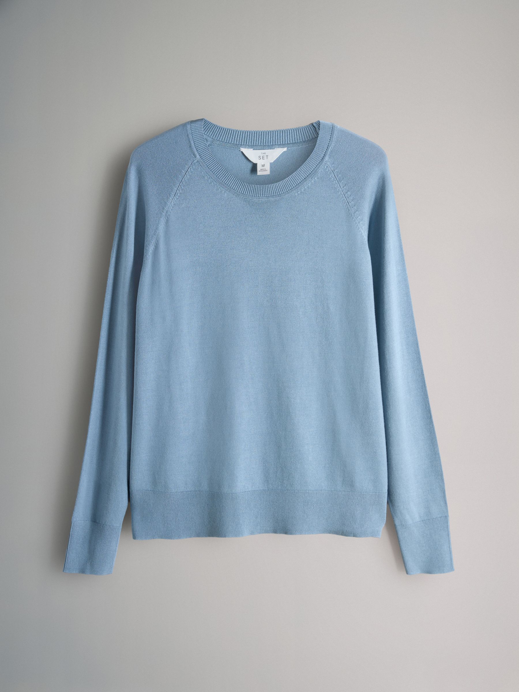 Blue/Tan/Neutral/ Cream Cable - 4 Pack Fine Knit Crew Neck Jumpers - Image 5 of 7