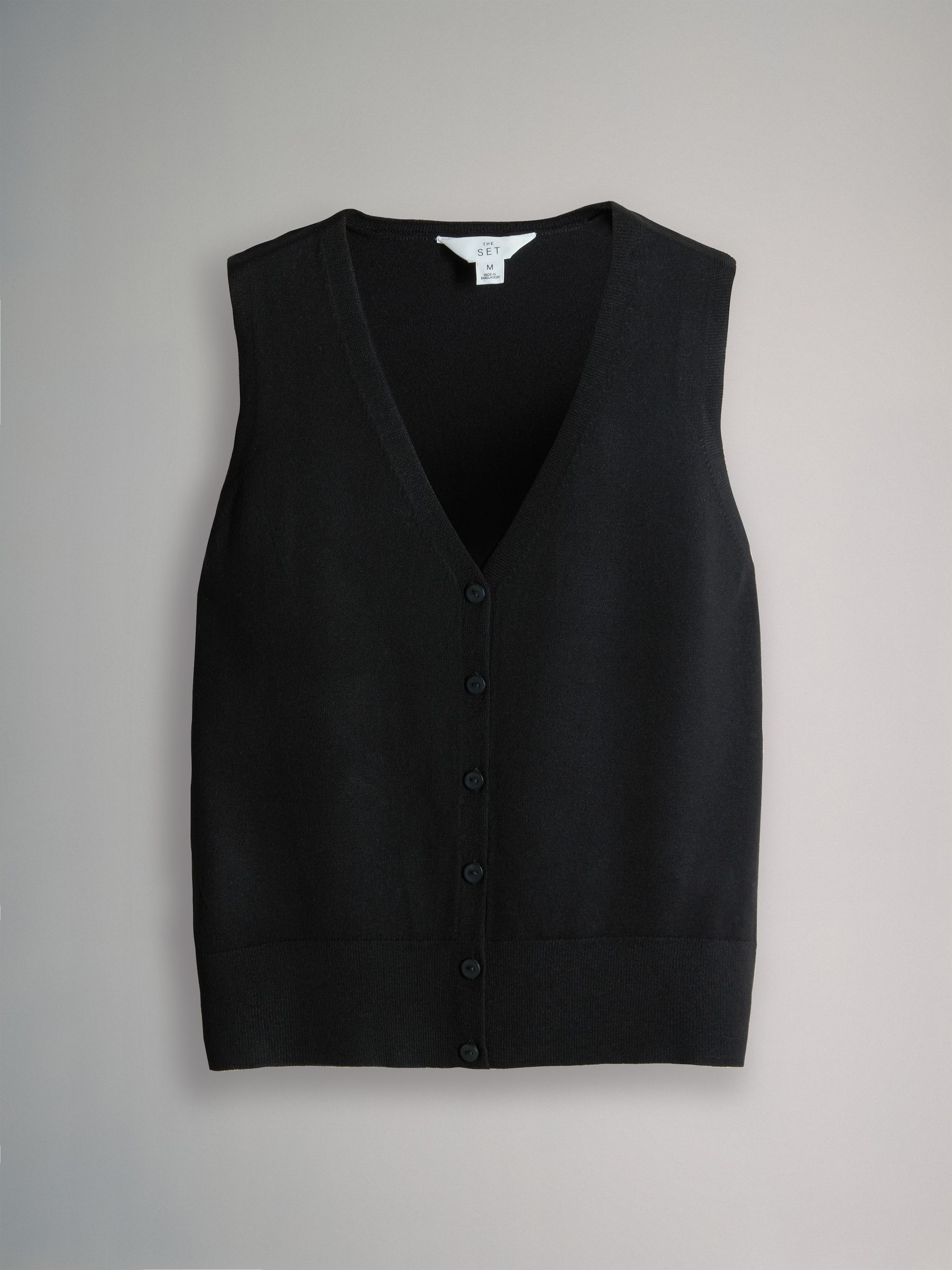 Black/Taupe Brown 2 Pack Button Through Knitted Vests - Image 2 of 5