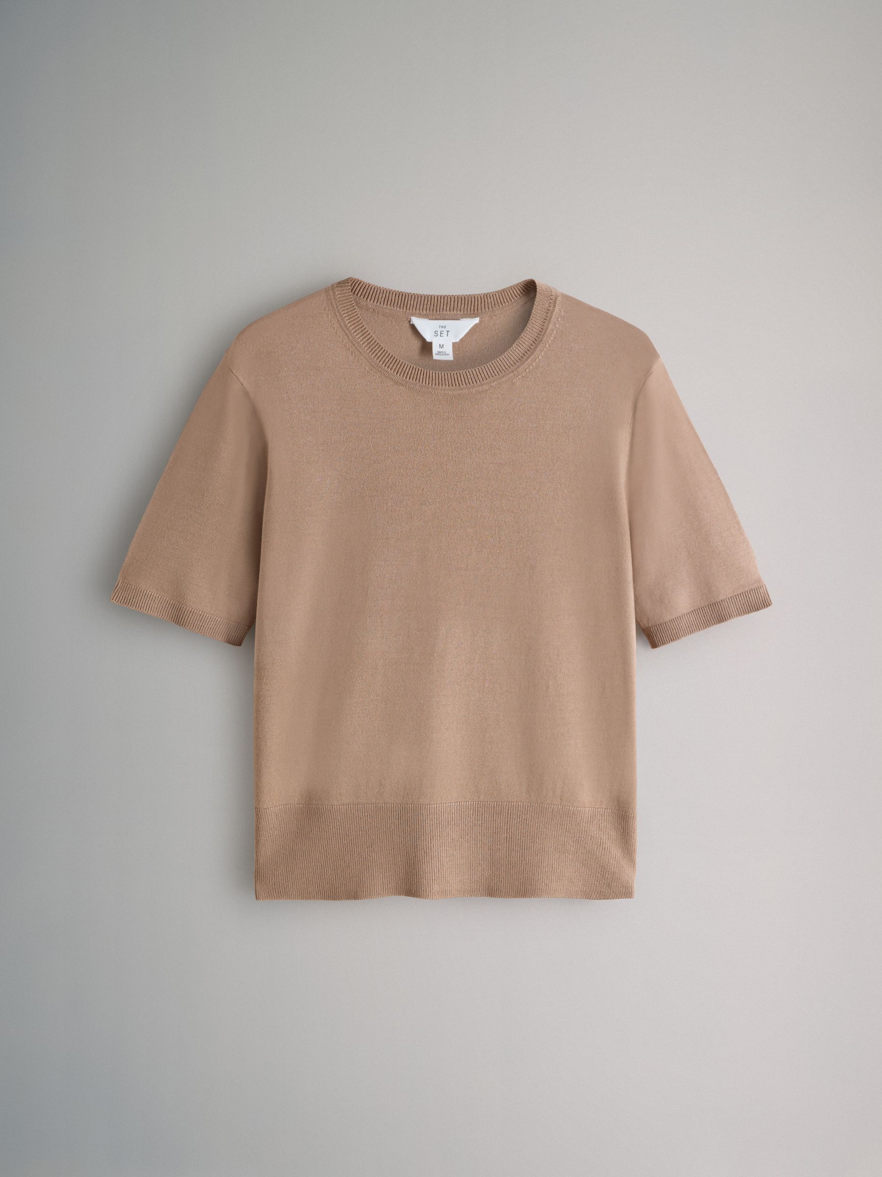 Navy/Blue/Brown/Cream 4 Pack Fine Knit Cable T-Shirts - Image 3 of 6