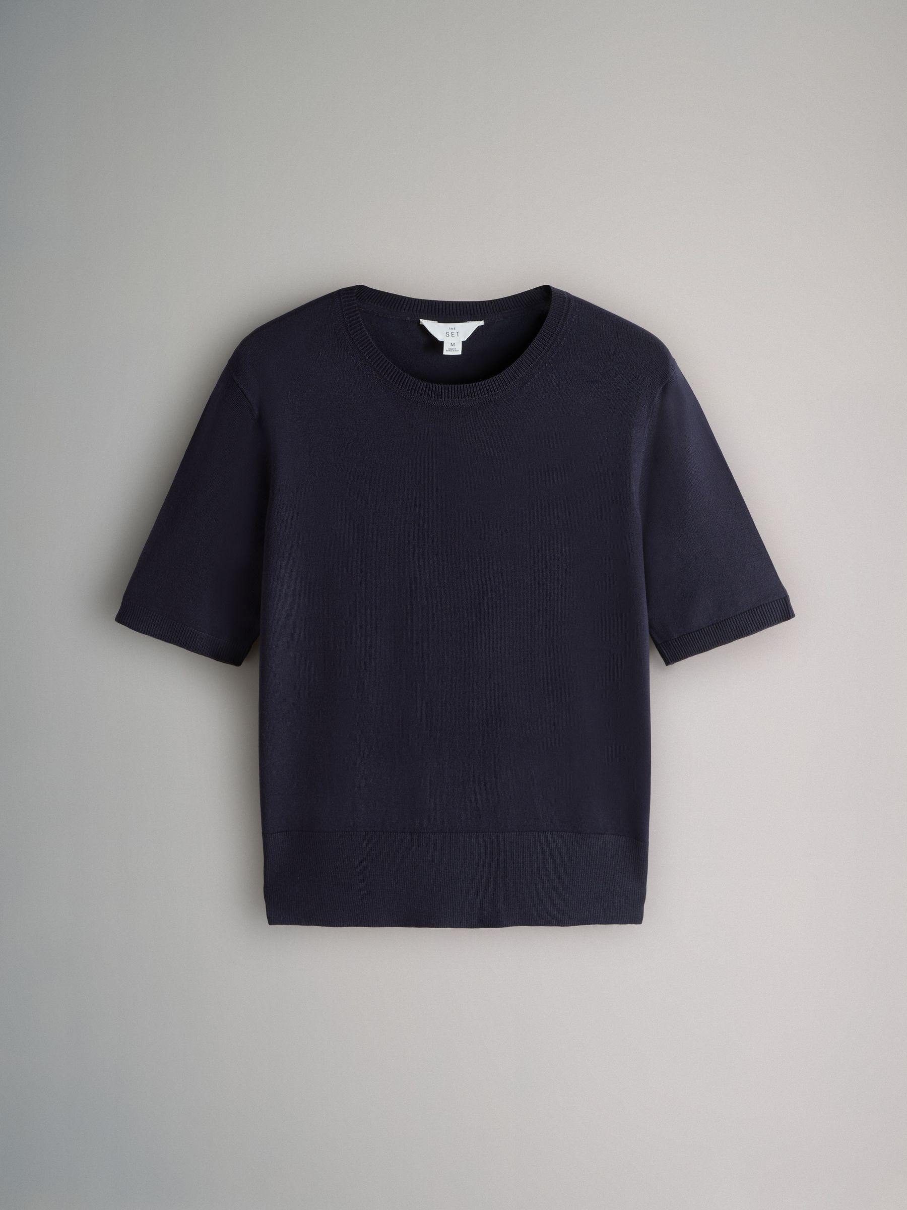 Navy/Blue/Brown/Cream 4 Pack Fine Knit Cable T-Shirts - Image 4 of 6