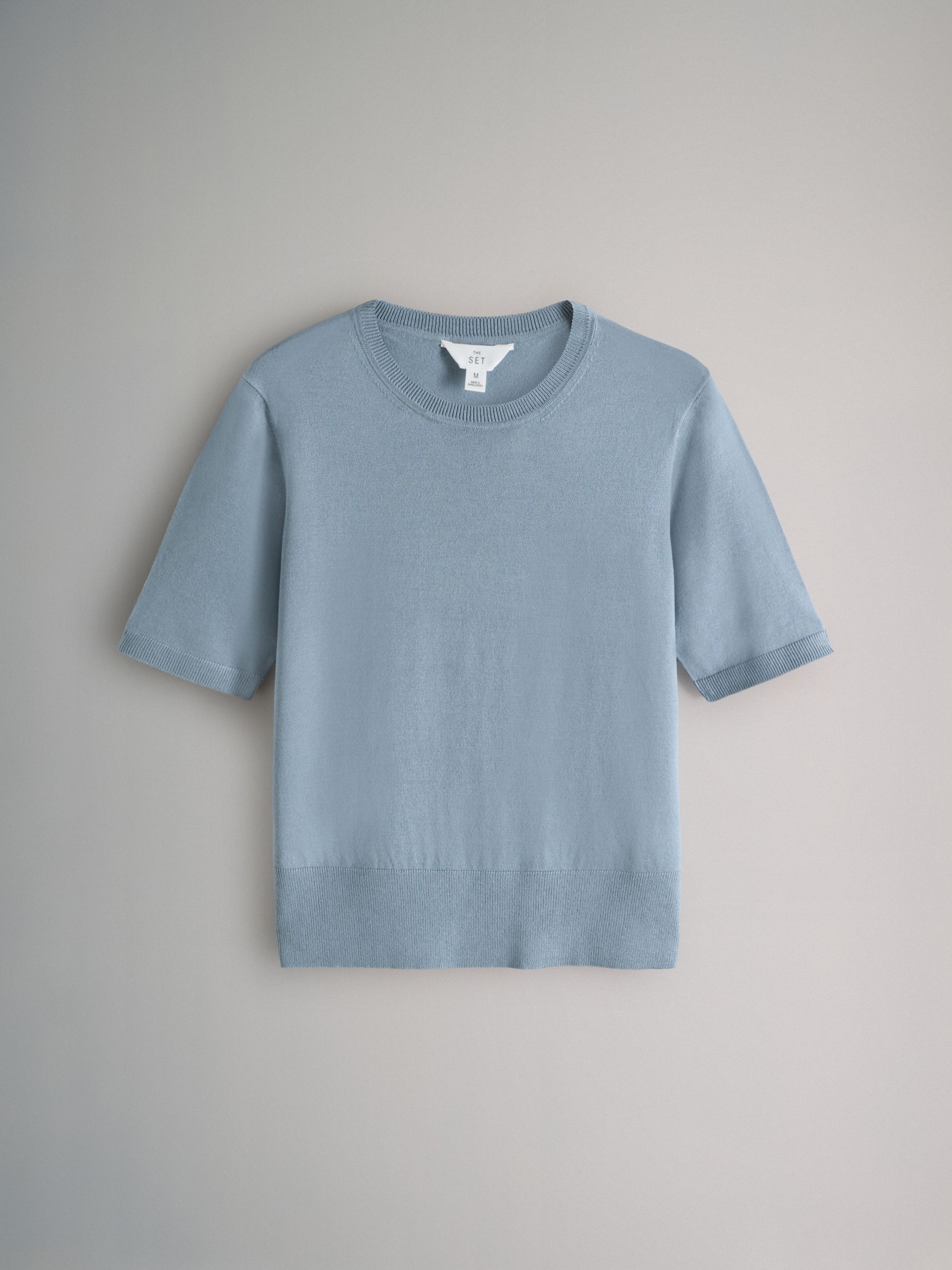 Navy/Blue/Brown/Cream 4 Pack Fine Knit Cable T-Shirts - Image 5 of 6