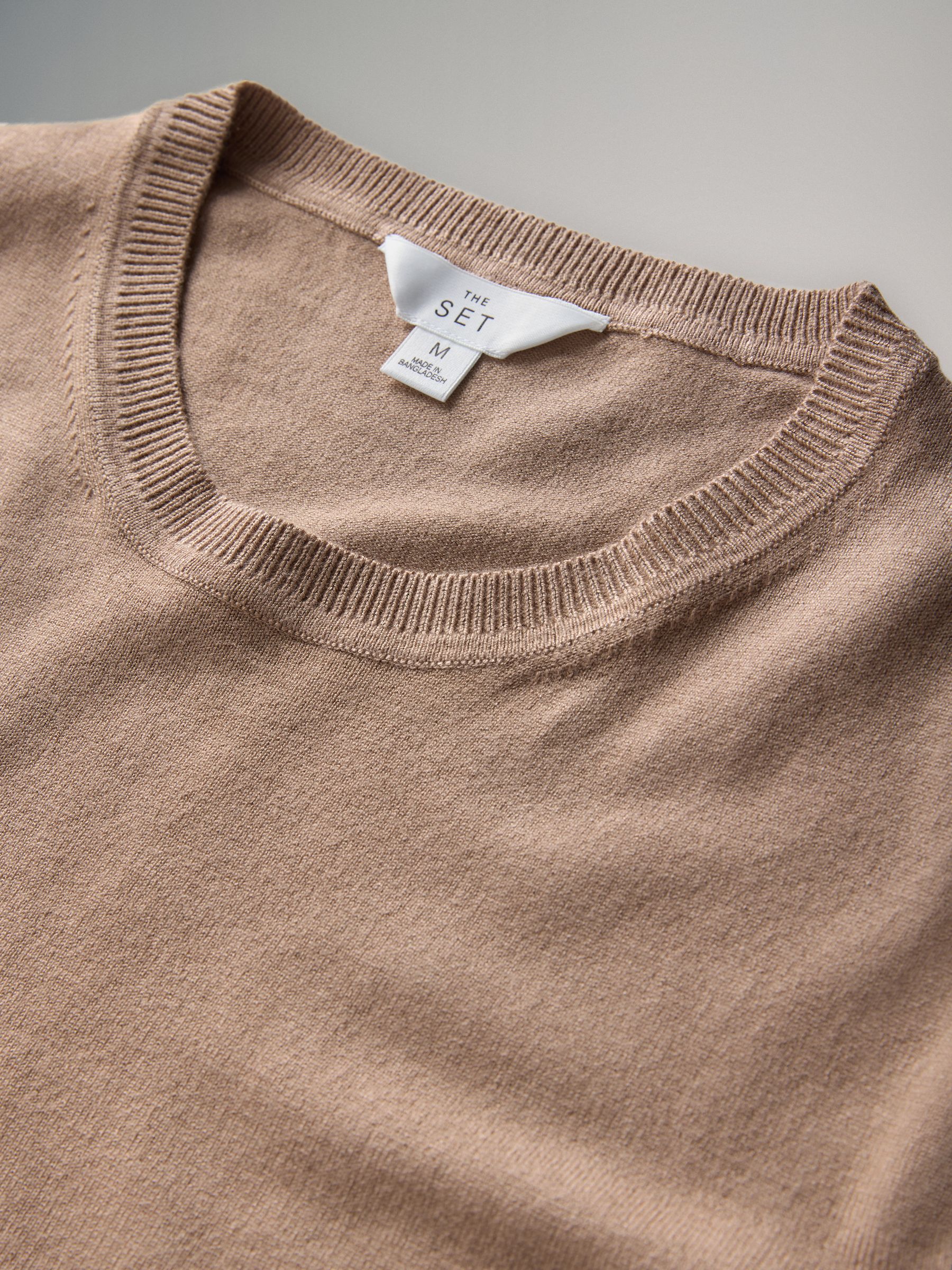 Navy/Blue/Brown/Cream 4 Pack Fine Knit Cable T-Shirts - Image 6 of 6