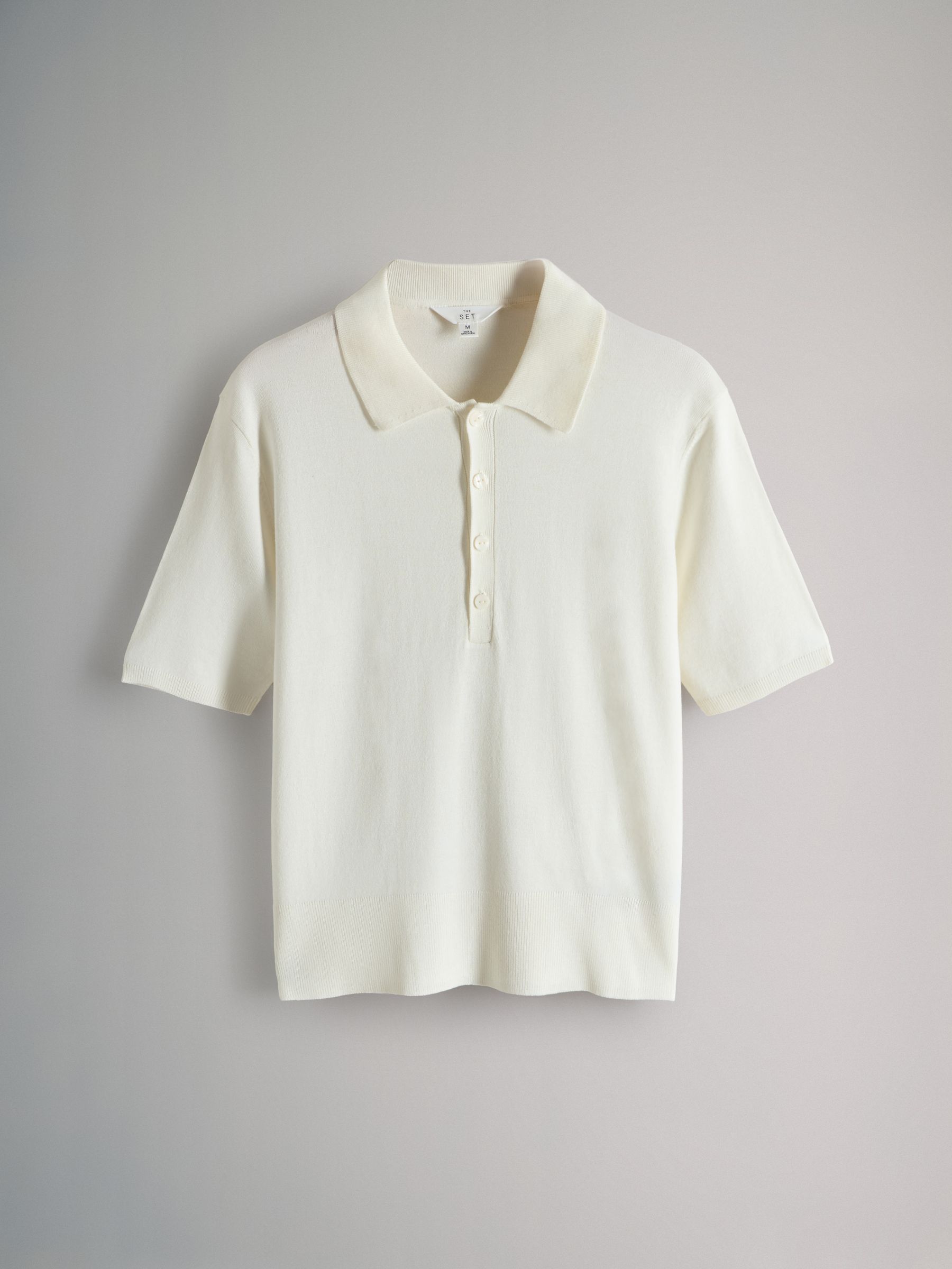 Black/Cream - 3 Pack Fine Knit Collared Polo Tops - Image 2 of 5 Black/Cream - 3 Pack Fine Knit Collared Polo Tops - Image 2 of 5