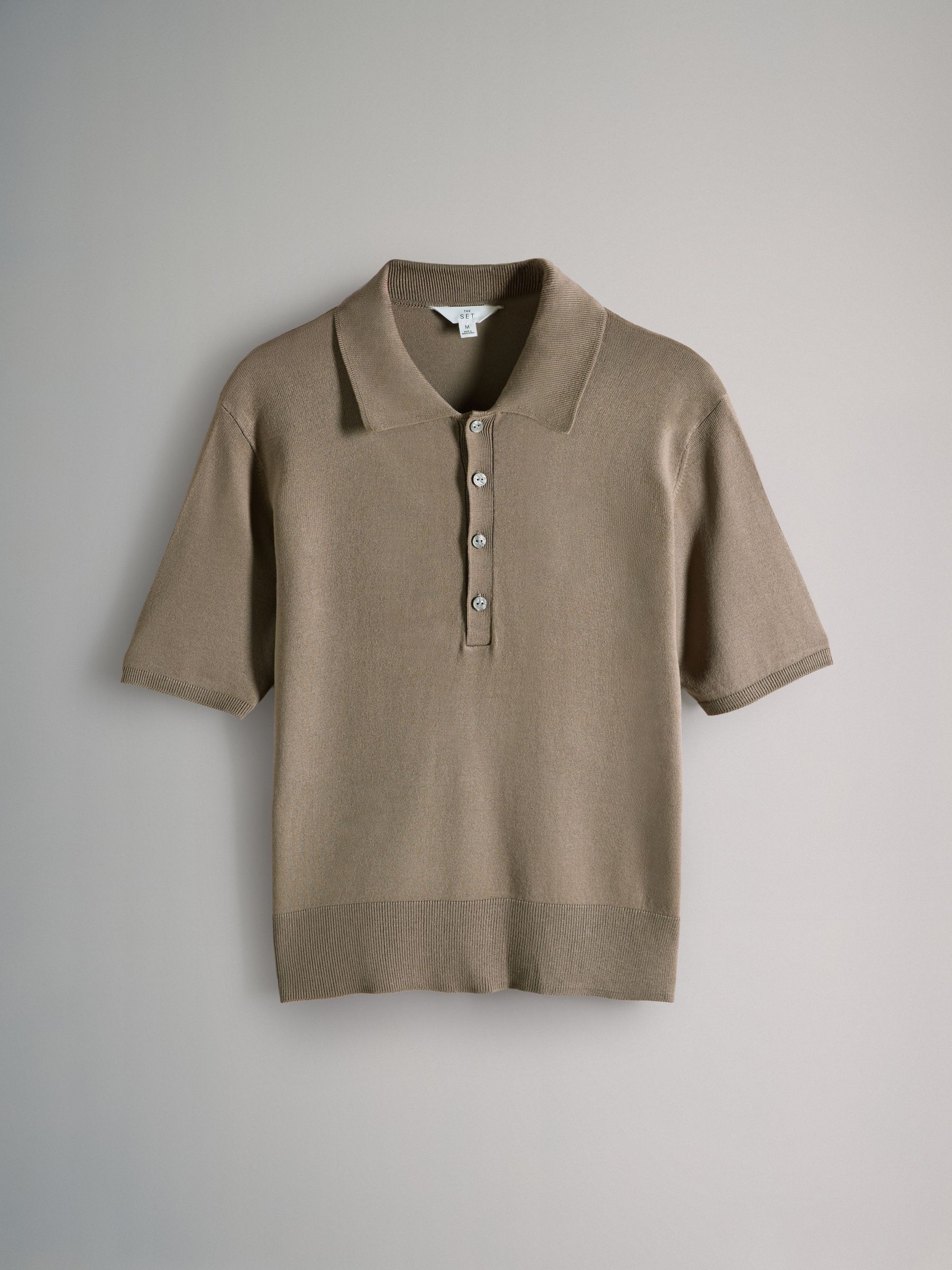 Black/Cream - 3 Pack Fine Knit Collared Polo Tops - Image 3 of 5