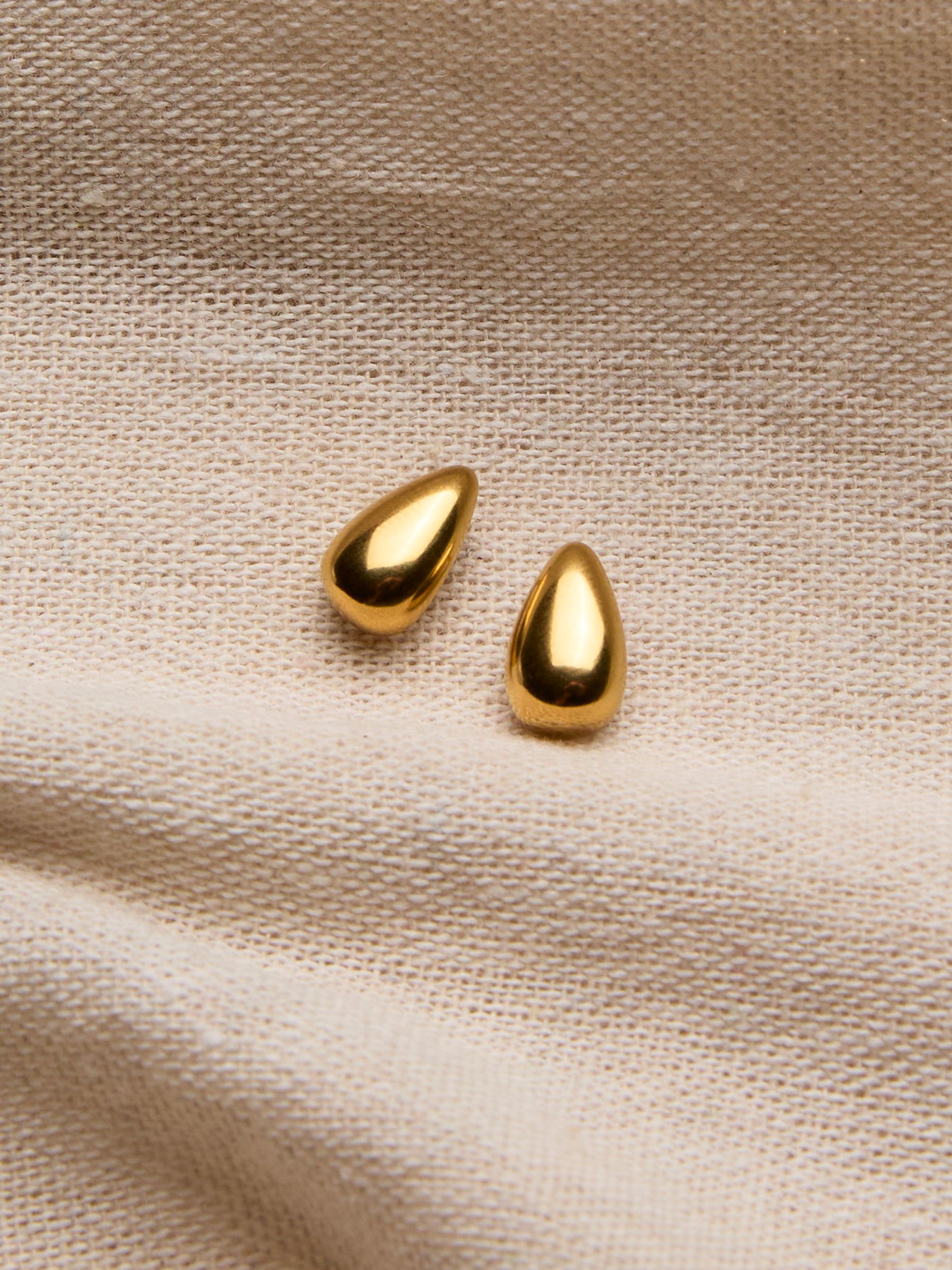 Gold Tone Waterproof Tear Drop Earrings - Image 2 of 2 Gold Tone Waterproof Tear Drop Earrings - Image 2 of 2